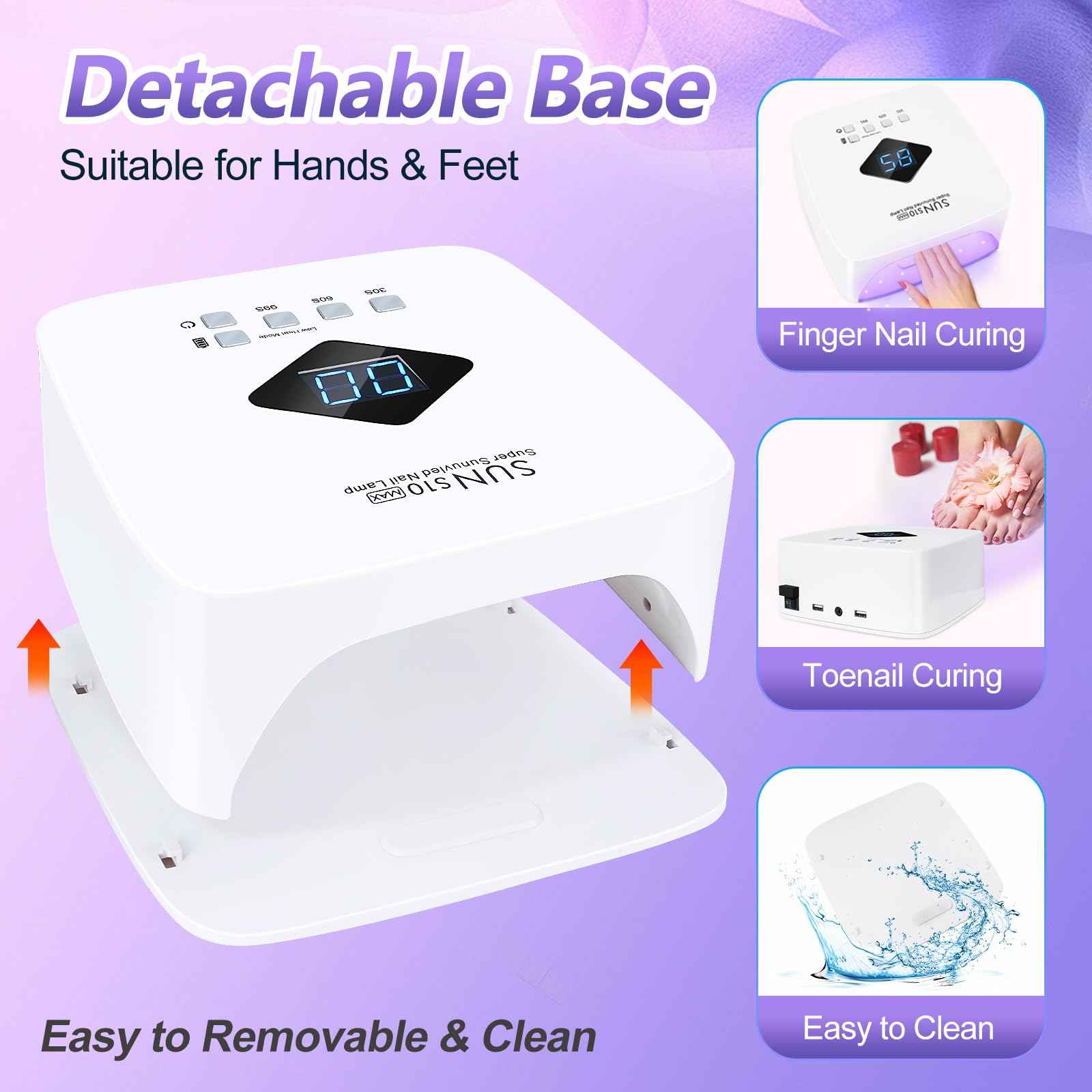 Cordless Rechargeable UV LED Nail Lamp,LKE 86W UV Light for Gel Nails UV Nail Light Nail Dryer with 3Timer Setting Display Auto Sensor Professional Quick Dry Gel Polish