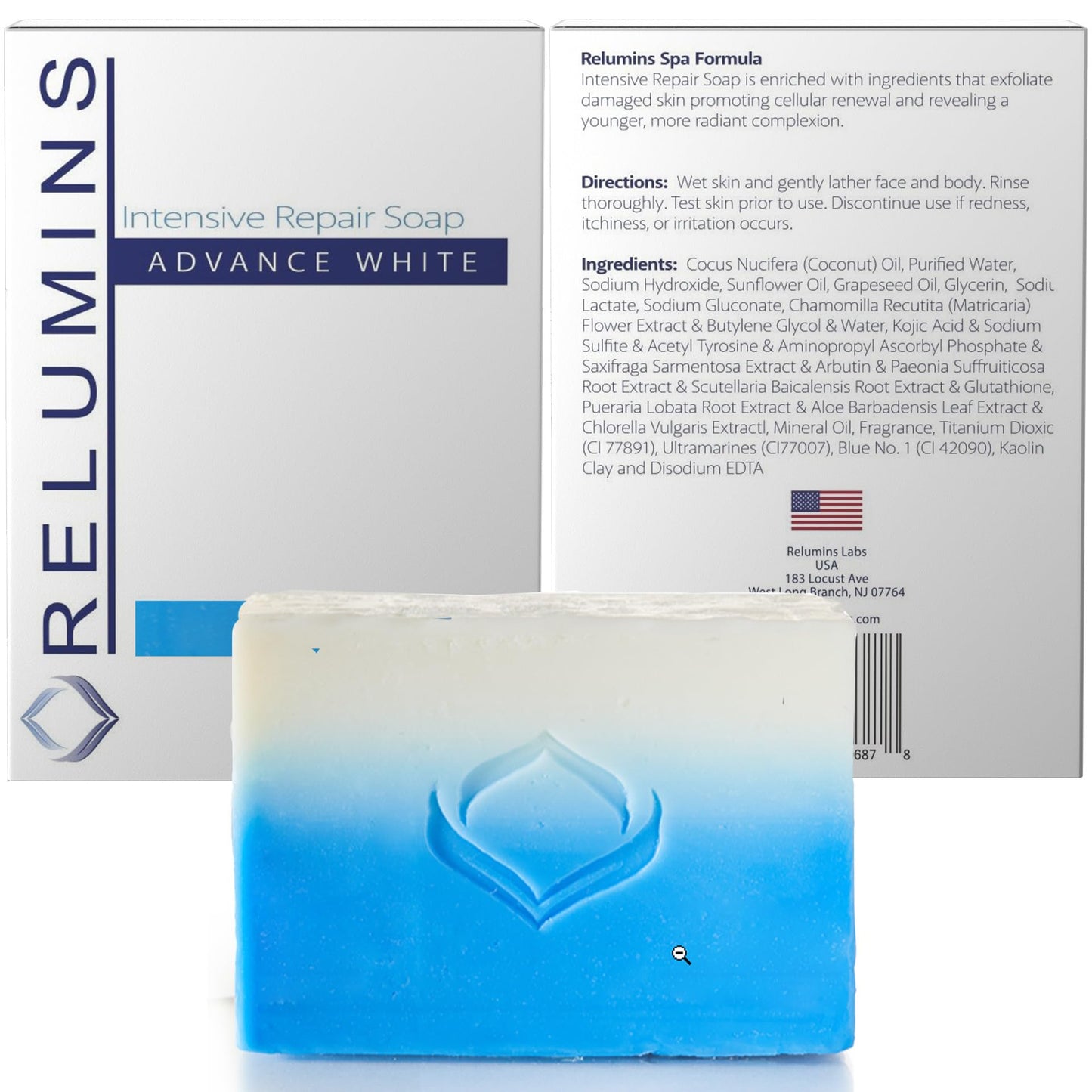 Relumins Advance Brightening Soap with Intensive Skin Repair & Stem Cell Therapy - 135g x 1 Bar