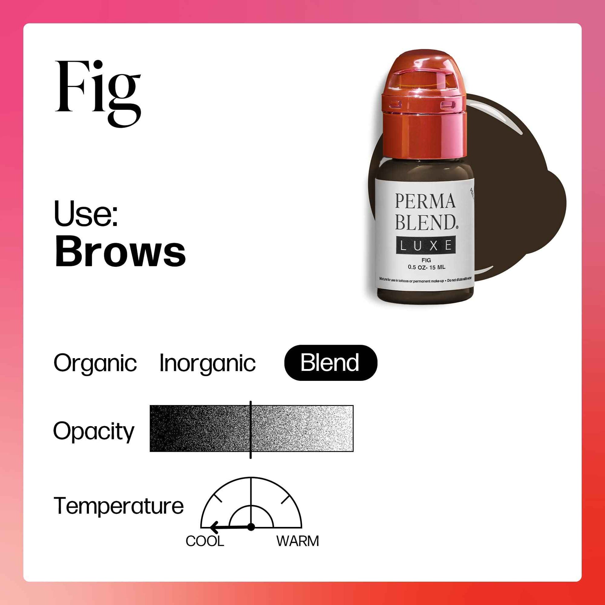 Perma Blend Luxe - Fig - Vegan Lip Tattoo Ink - Cool Brown Microblading Pigment with Medium Opacity - for Lip Blush & Permanent Makeup - Cruelty-Free (0.5 oz)