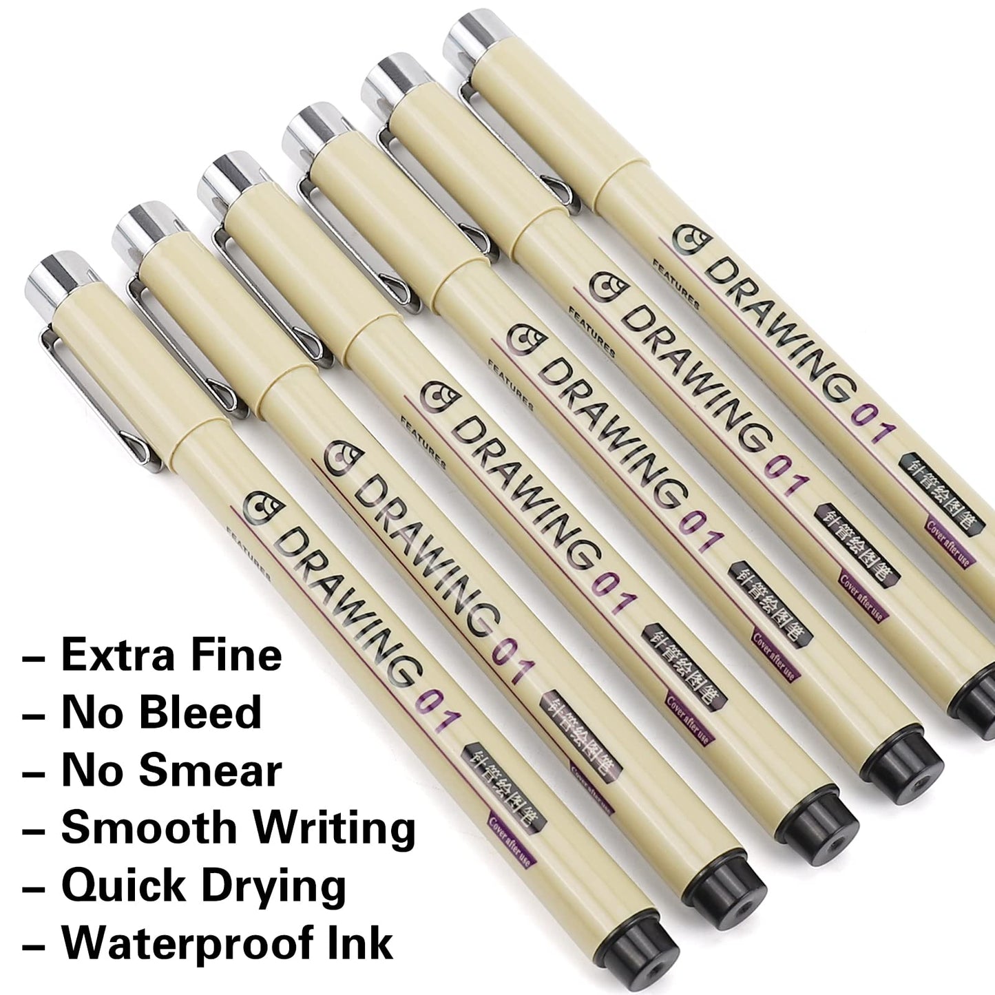 Extra Fine Point Writing Pens: 6 Black Ultra Thin 0.25mm No Bleed Smooth Annotation Bible Journaling Study Supplies Waterproof 01 Micro Line Needle Tip Fineliner Gel Felt Ink Markers Stationery