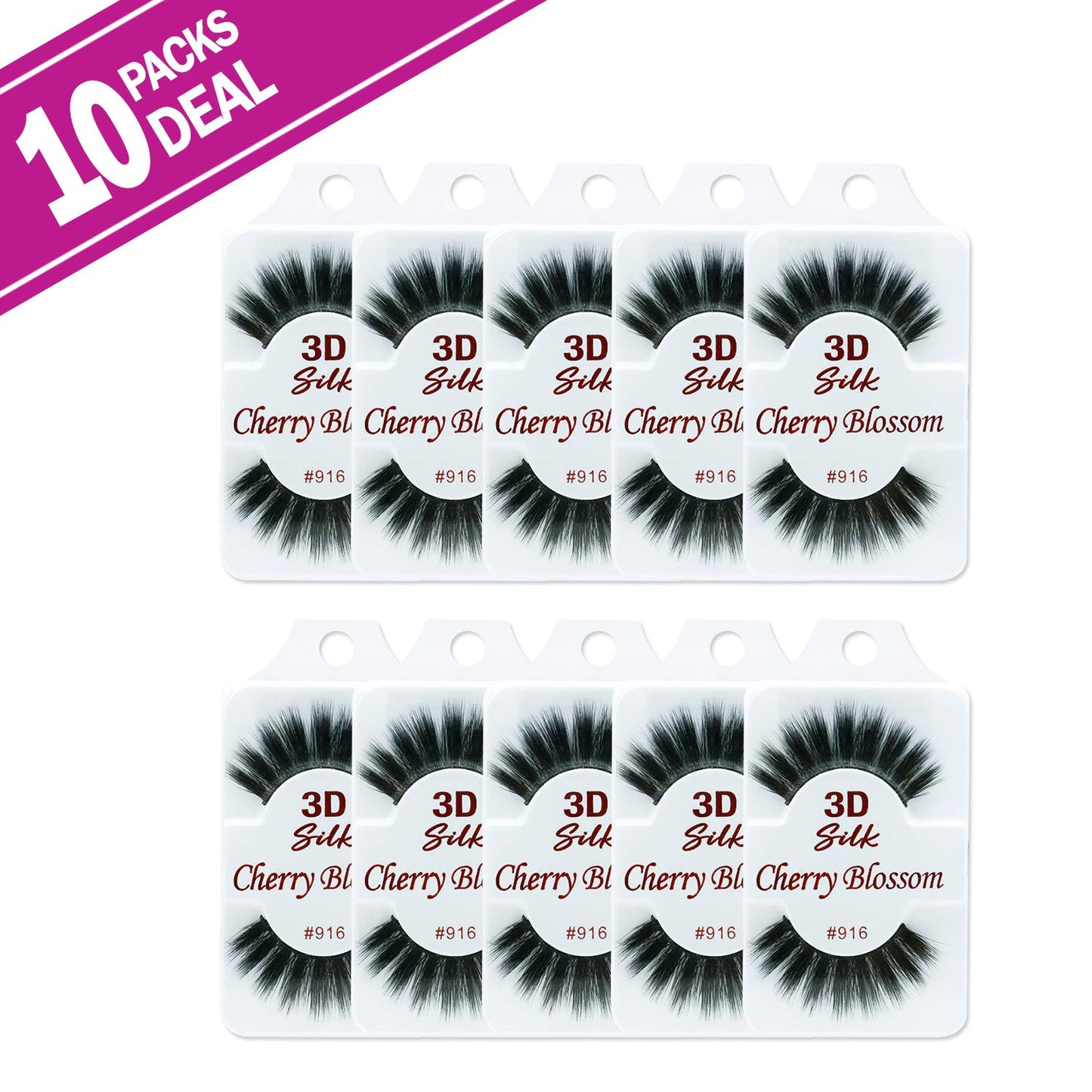 Cherry Blossom 3D Eyelashes (10 Pack of Silk 916)