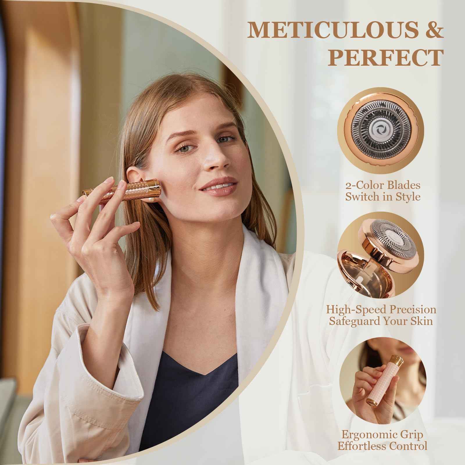 BLIBEE Facial Hair Removal for Women and Replacement Heads Bundles