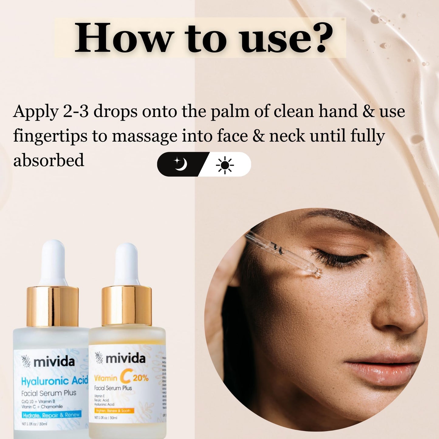 20% Premium Vitamin C serum + Hydrating Hyaluronic-Acid Serum For Face |Facial Skincare Set| No-Artificial-Colors, sensitive skin safe (2 x 1 Fl Oz / 30ml)