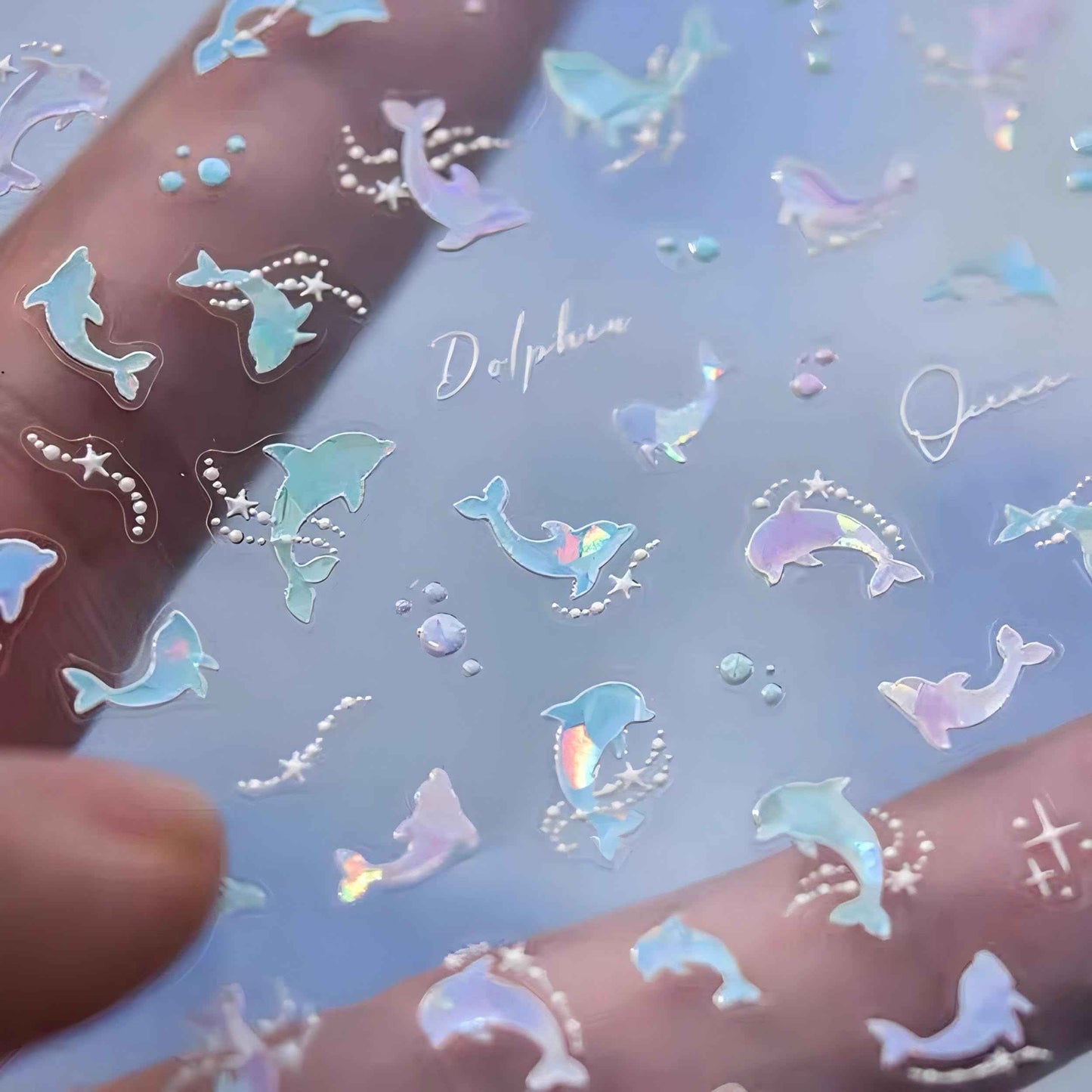 Dedyel Beach Nail Art Stickers 5D Embossed Seashell Starfish Dolphin Summer Self Adhesive Nail Stickers for Women Girls DIY Manicure Decoration