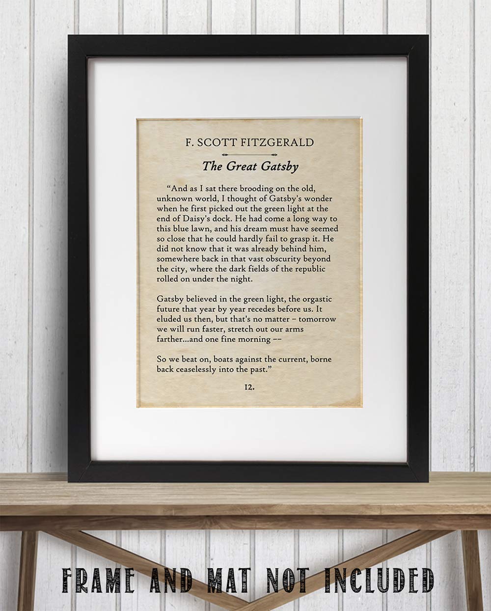 F. Scott Fitzgerald - The Great Gatsby - 11x14 Unframed Typography Book Page Print - Great Gift for Twentieth-Century Literature Fans Under $15?