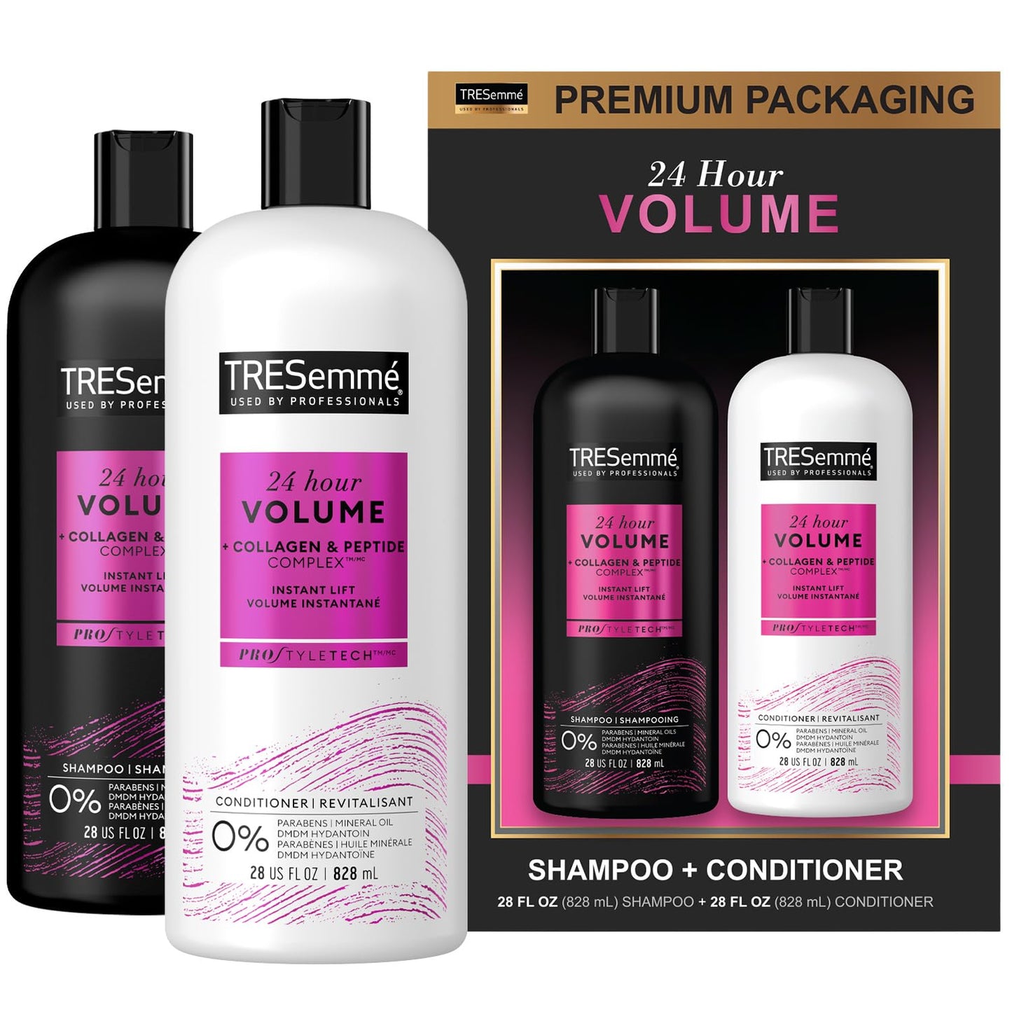 TRESemme Volumizing Shampoo and Conditioner - Salon-Level Hair Care, Sulfate-Free Shampoo and Conditioner Set, Hair Volume Boost, Gift Set for Women, 28 Fl Oz Ea