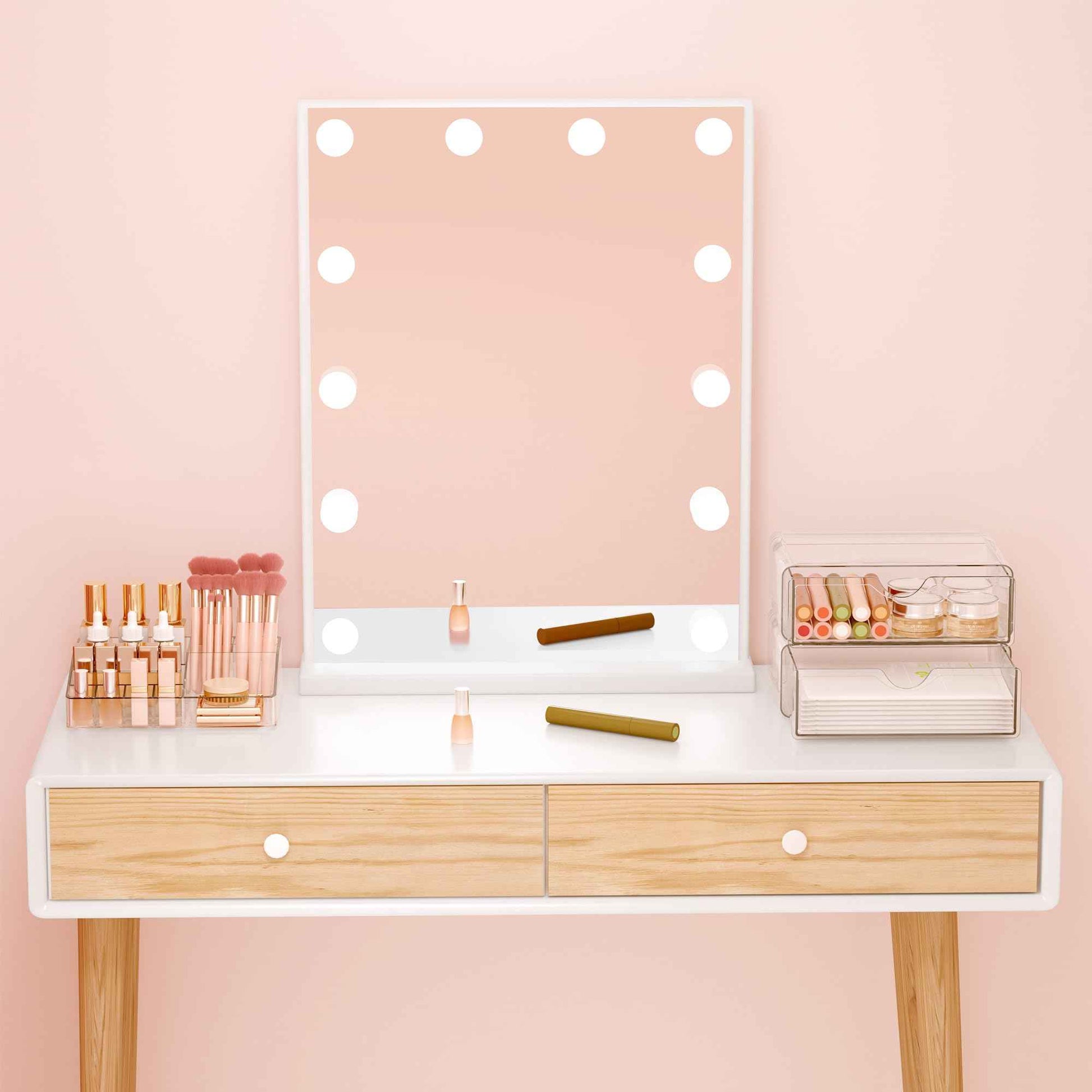 DOADW Bathroom Counter Organizer Clear - 3Pcs Stackable Makeup Countertop Organizer for Vanity - Multi-Purpose Skin Care Lipstick Cosmetic Organizer