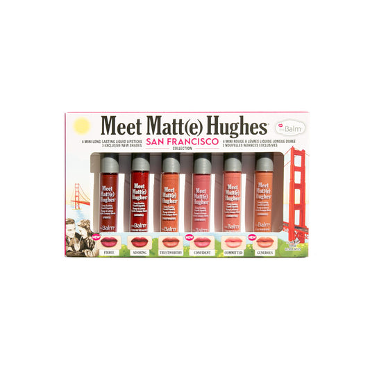 theBalm MEET MATTE HUGHES® San Francisco - Set of 6 Mini Long-Lasting Liquid Lipsticks, 2.4 fl. oz.