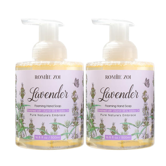 ROMIIE ZOI Foaming Hand Soap with Gift Box - Lavender - 500ml/ 16.8 fl.oz(Pack of 2)