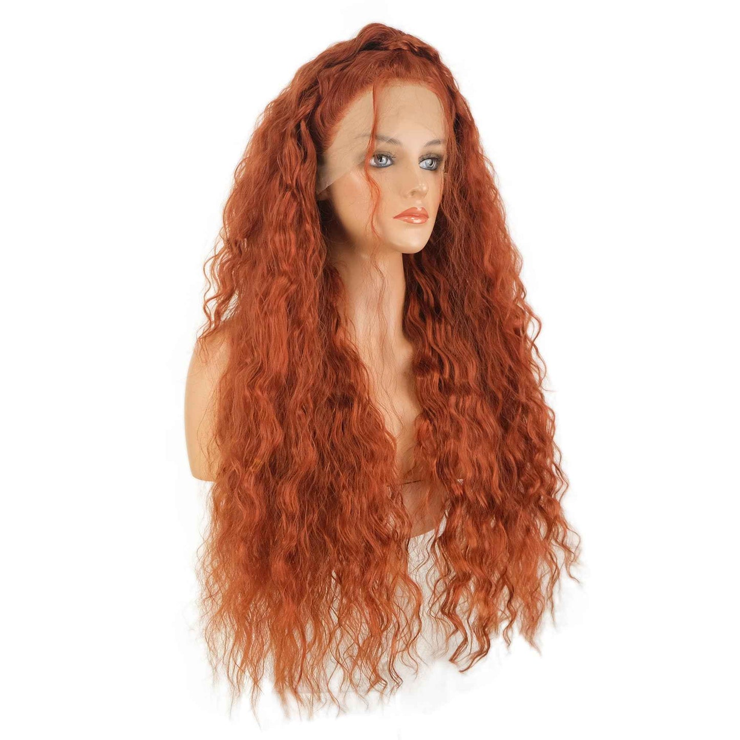 Wiginway Long 28 Inches Lace Front Wigs Orange Hair Women Freestyle Wig Heat Resistant