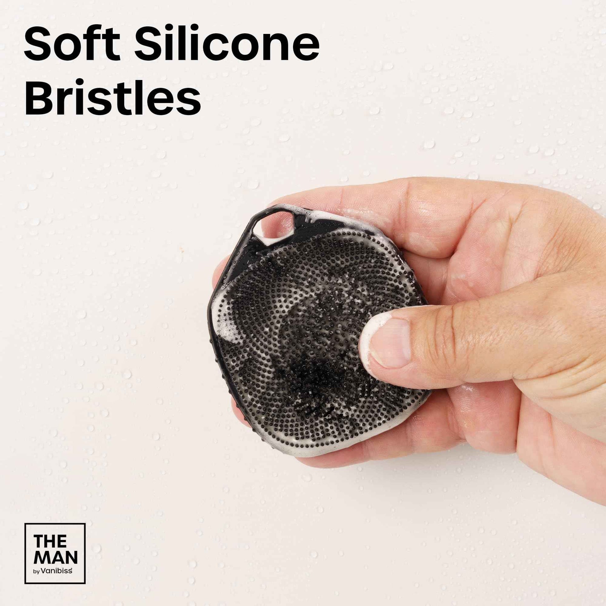 The Man Silicone Face Scrubber for Men, Exfoliating Face Massager, Flex Face Brush for Men, Removes Dead & Dry Skin, Shower Facial Cleansing Brush (Face Scrubber & Hook)