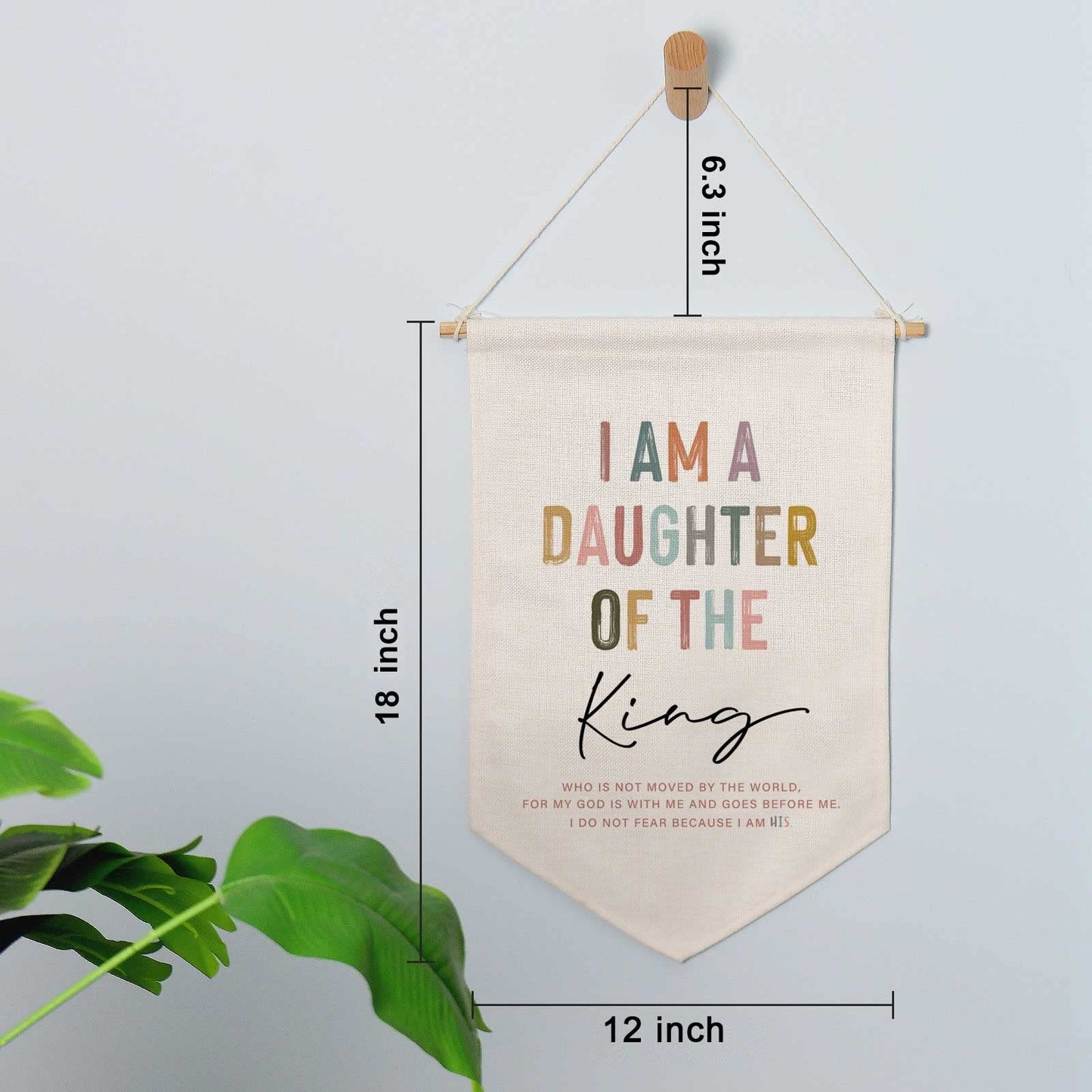 I Am A Daughter Of The King, Wall Banner, Nursery Wall Art, Fabric Wall Hanging, Kids Room Decor, Daughter’s Room Wall Hanging, Girl’s Bedroom Decor, Gift for Her, Nursery Wall Hanging