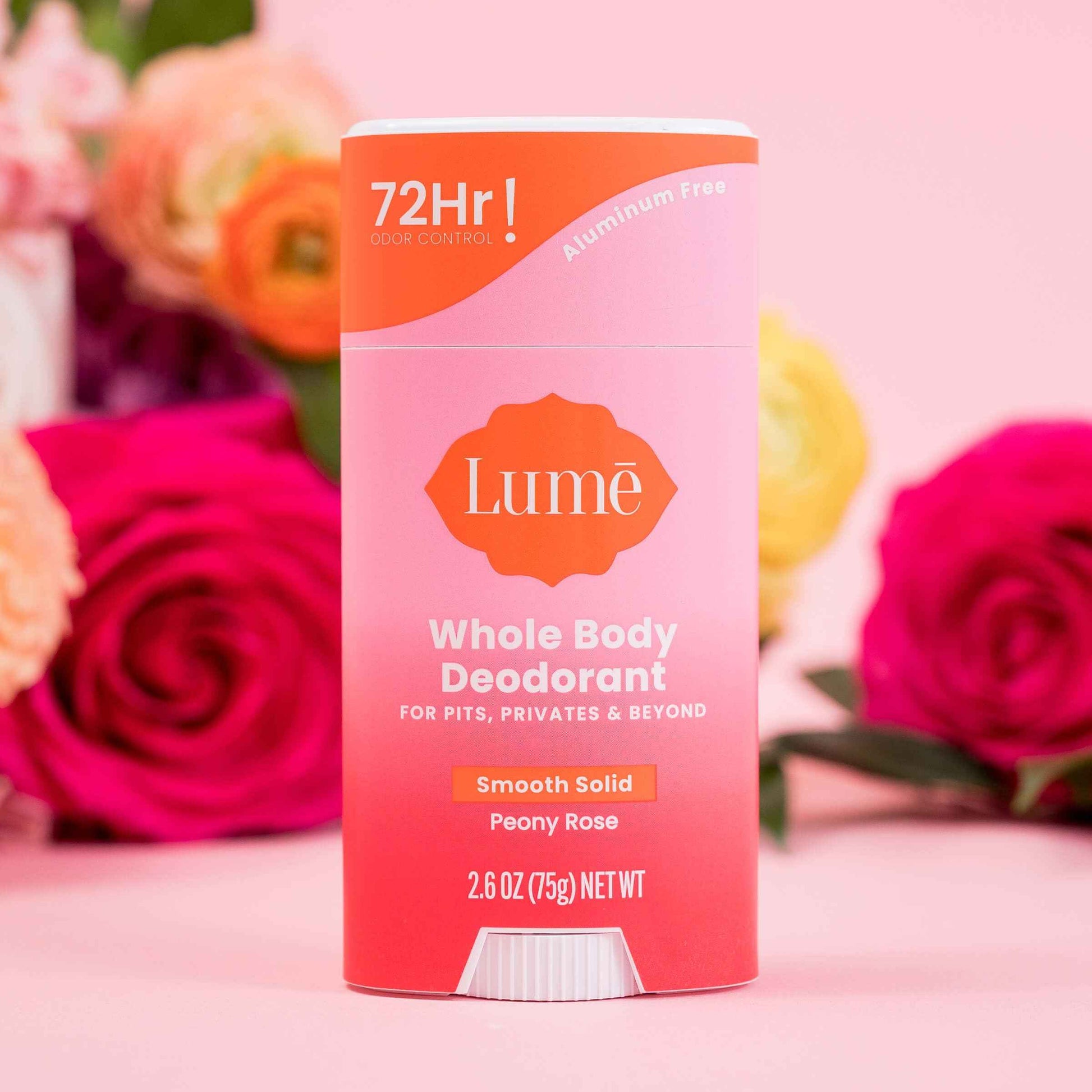 Lume Whole Body Deodorant And Soap - 2.6 Ounce Smooth Solid Stick With 72 Hour Odor Control (Pack of 2) and 5 Ounce Triple Milled Soap (Pack of 2) - Aluminum and Baking Soda Free (Peony Rose)