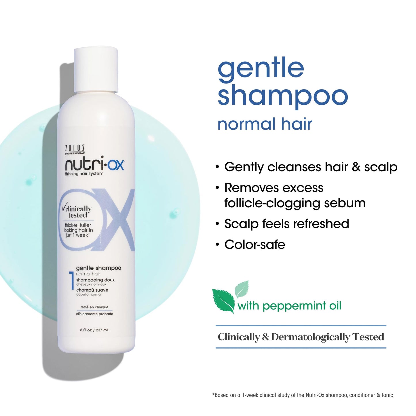 NUTRI-OX Starter Kit for Thinning Hair | Thicker, Fuller-Looking Hair | Peppermint | Clinically & Dermatologically Tested | 30 Day Supply