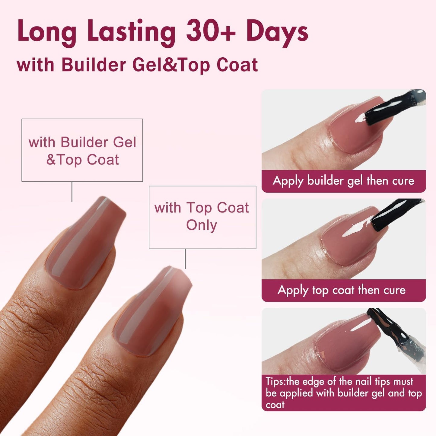 KQueenest Short Coffin Tips, Pre- Colored Gel x Nail Tips, Natural Press on Nails Short, Soft Gel Nails Tips, Ballerina Fake Nails, No Need File Gel Tip Nails Acrylic Nail 300 Pcs, Mauve