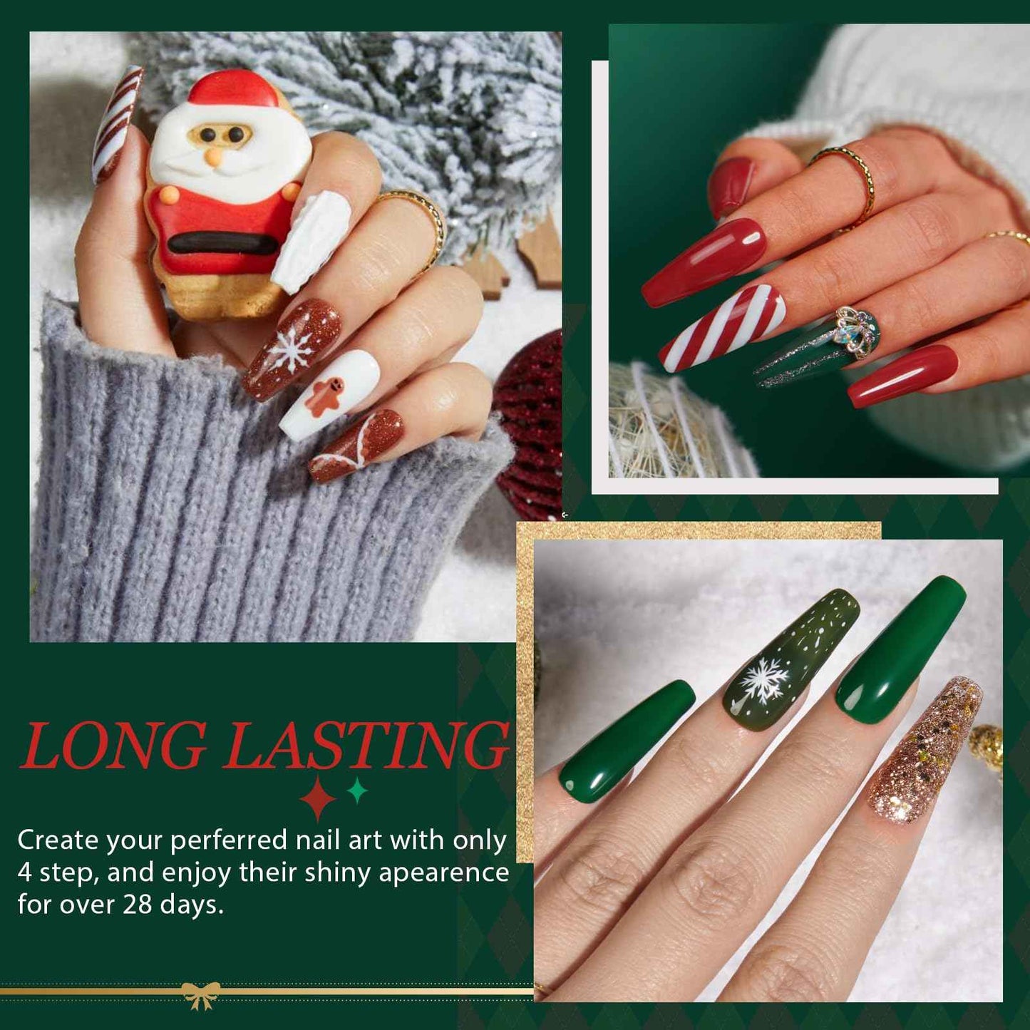 AZUREBEAUTY 42Pcs Dip Powder Nail Kit Starter, 32 Colors Green Nude Brown Blue Christmas Dipping Powder Set with Top/Base Coat & Recycling Tray for French Art Manicure Salon