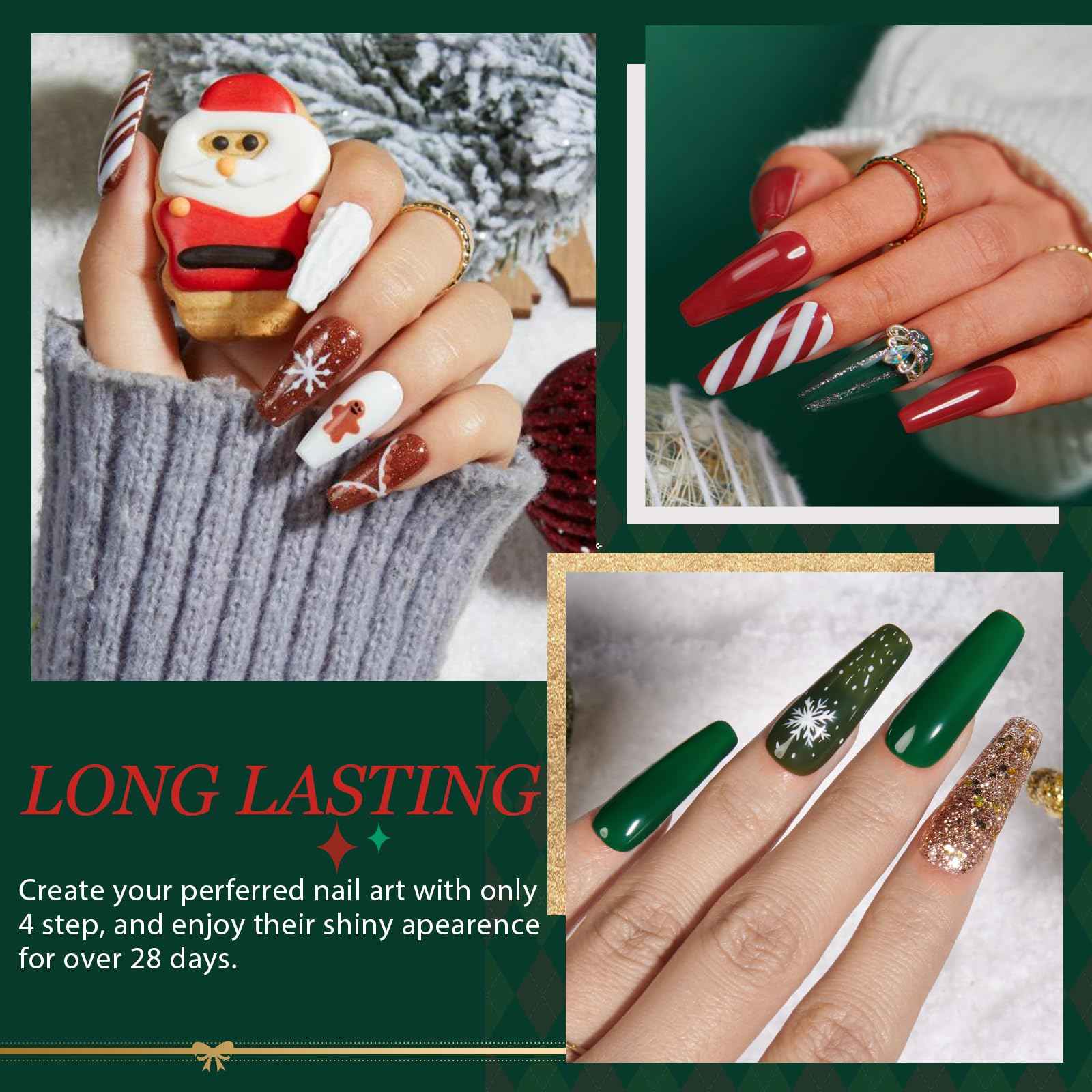 AZUREBEAUTY 42Pcs Dip Powder Nail Kit Starter, 32 Colors Green Nude Brown Blue Christmas Dipping Powder Set with Top/Base Coat & Recycling Tray for French Art Manicure Salon