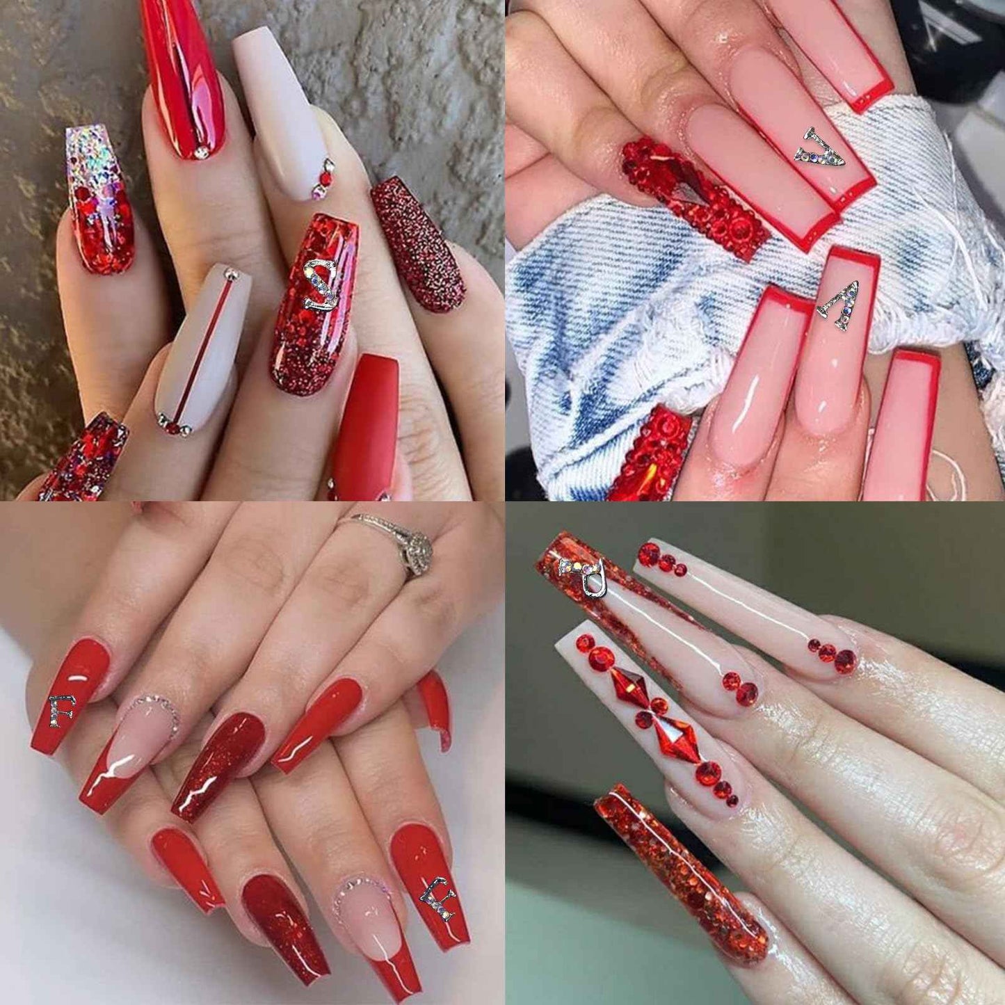 ROFIBUT Silver Letters Nail Charms Alloy English Alphabet Stud Nail Gems with Rhinestones Design 3D Shiny Letter Capital Nail Diamonds for Women Acrylic Nails Bling Jewels Making Crafts Manicure 26Pcs