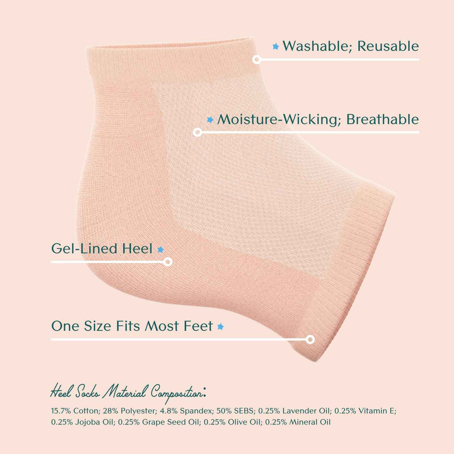 Bare August Glass Foot File & Overnight Heel Socks Bundle