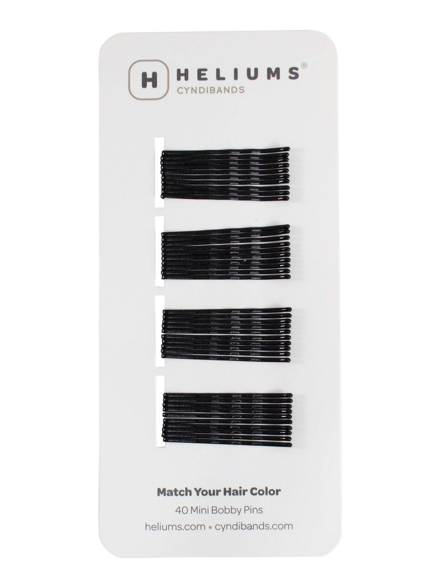 Heliums Mini Bobby Pins - Black - 40 Pack, 1.5 Inch Small Hair Pins For Thin Hair & Kids