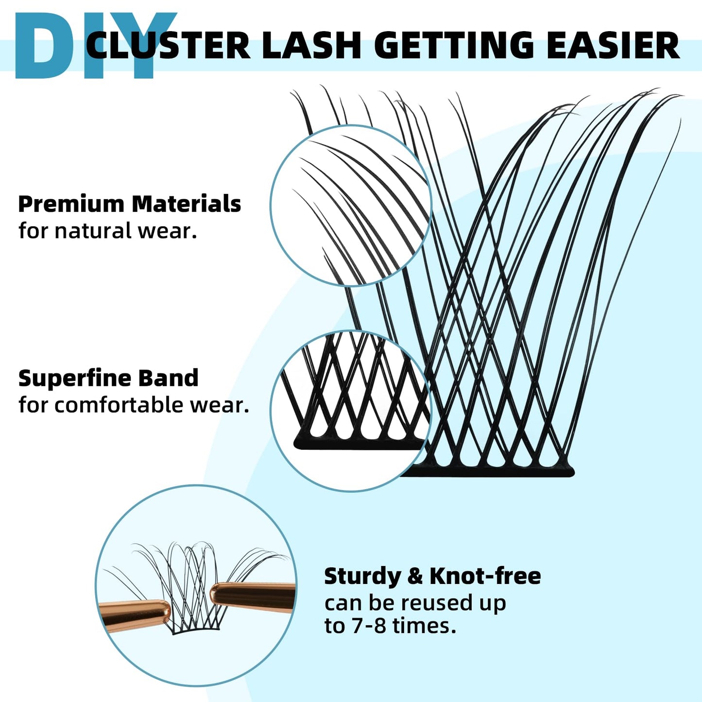 MH Lash Clusters Cluster Eyelash Extensions Individual Cluster Lashes Super Soft Wispy Eyelash Clusters Reusable 7 Times, Easy DIY Lashes at Home (Sleep Baby Ultra-thin, 8-18mm, 168PCS)