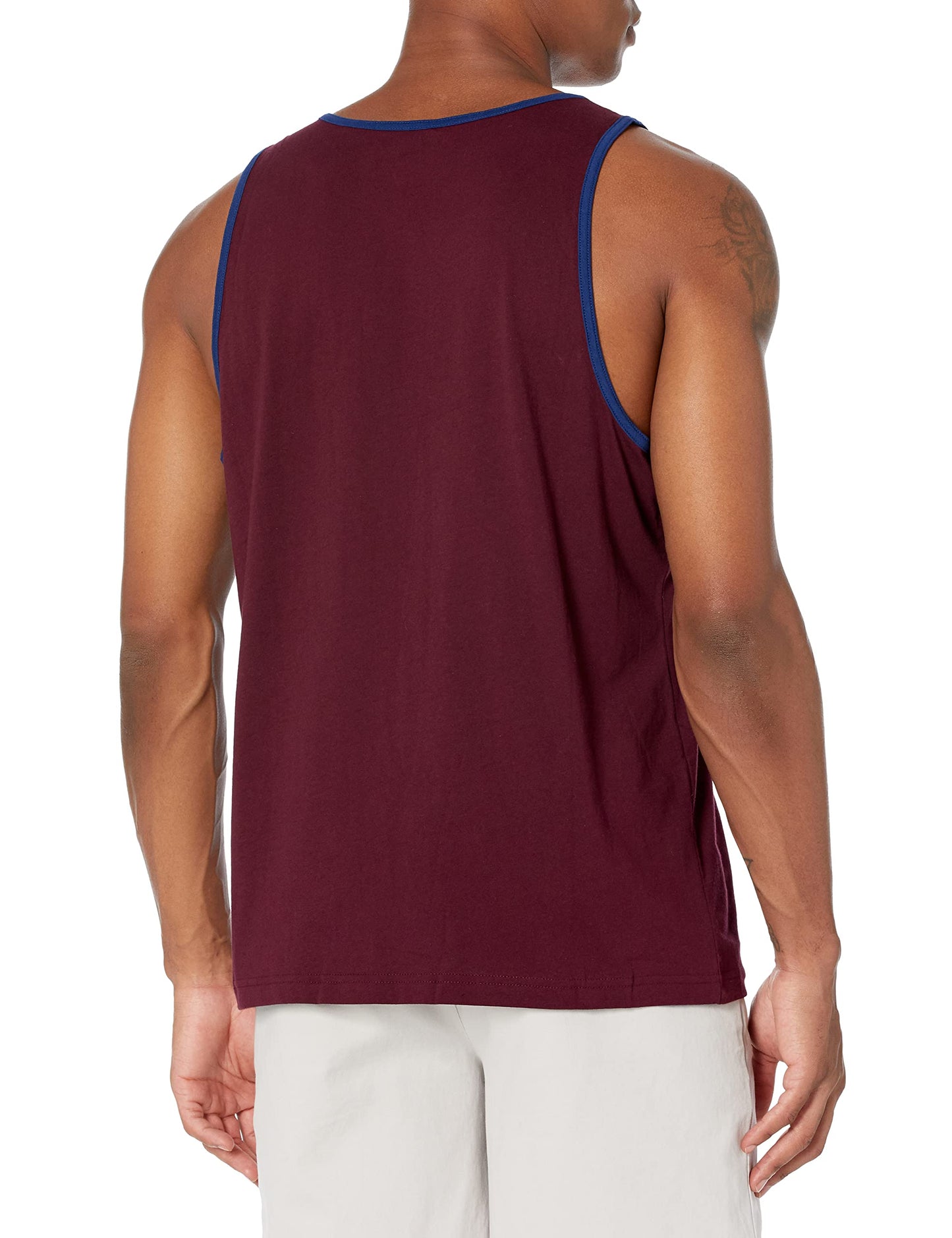 Amazon Essentials Men's Regular-Fit Tank Top, Blue Burgundy, X-Small