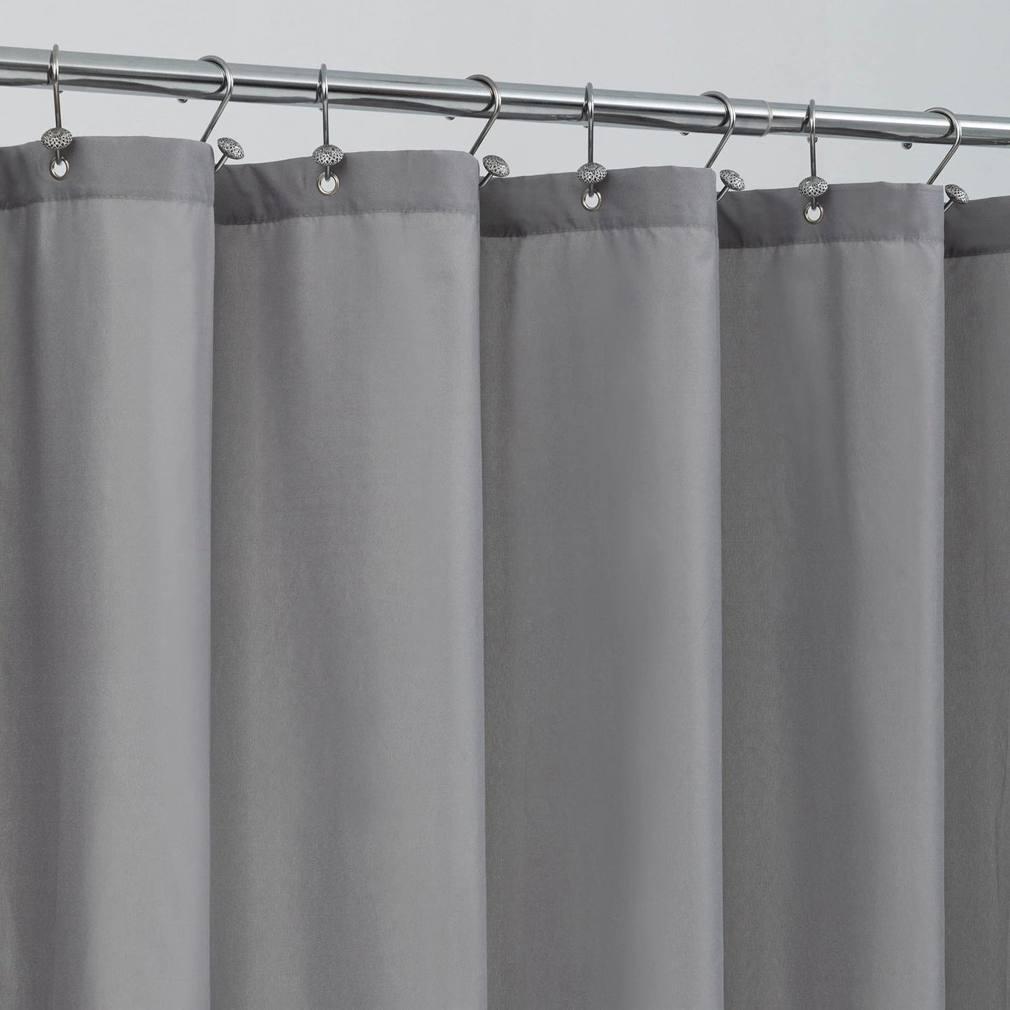 ALYVIA SPRING Waterproof Fabric Shower Curtain Liner - Soft & Light-Weight Cloth Shower Liner with Magnets, Hotel Quality & Machine Washable - Standard Size 72x72, Gray