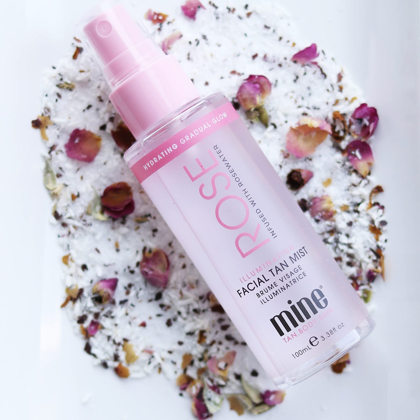 MineTan Rose Self Tanner Face | Lightweight, Ultra Hydrating Face Tanner That Absorbs Instantly For An Illuminating Skin Finish & Luminous Self Tan, Self Tanner Face Spritz, Vegan & Cruelty Free