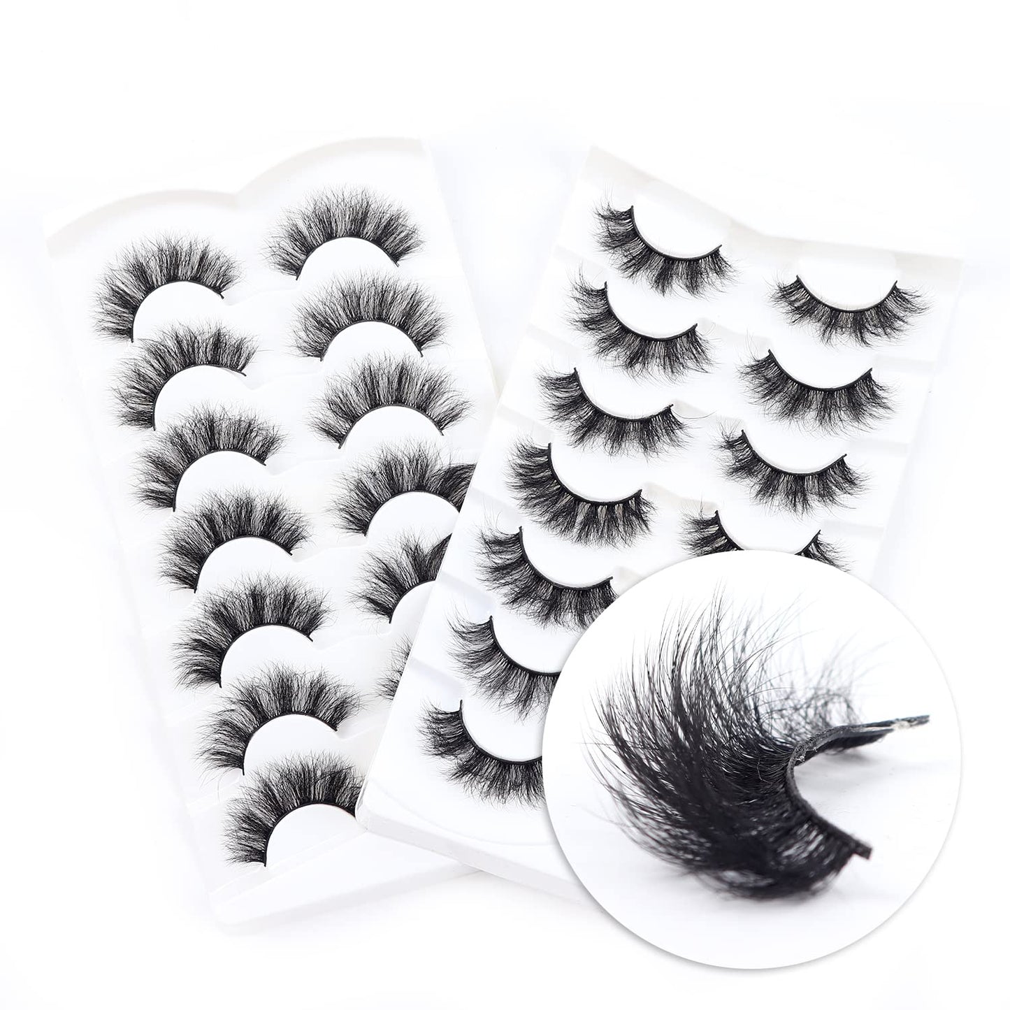 3D Faux Mink False Eylashes Fluffy 7 Pairs Thick Wispy Long Extension Eyelashes 15-19mm Serendipity Life Reusable Lashes P2, 1 Count