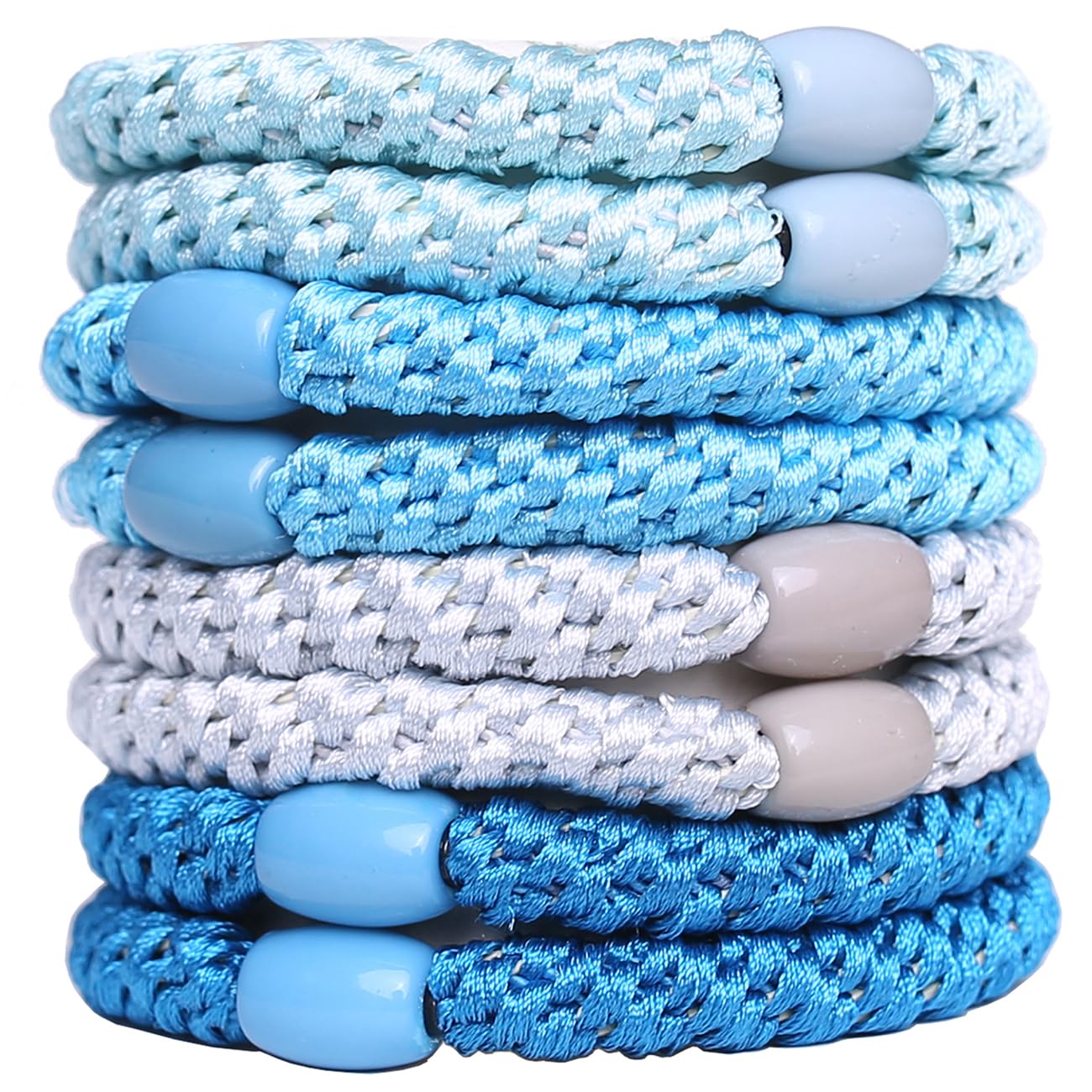 WILDREEDS 8Pcs Hair Ties for Thick Hair, Hair Tie Bracelet Ponytail Holders, Exceptionally Secure with Gentle Hold Hair Ties for Girls and Women Hair Accessories, Mixed Color 8