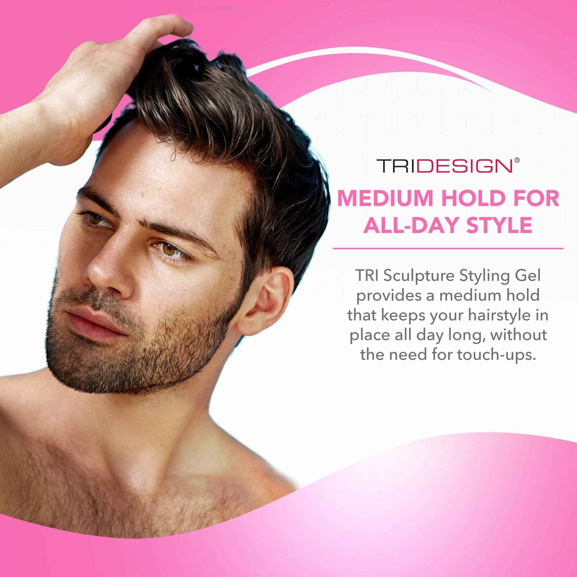 TRIDESIGN Hair Styling Gel, 32 oz - Medium Hold with Shine for Men and Women