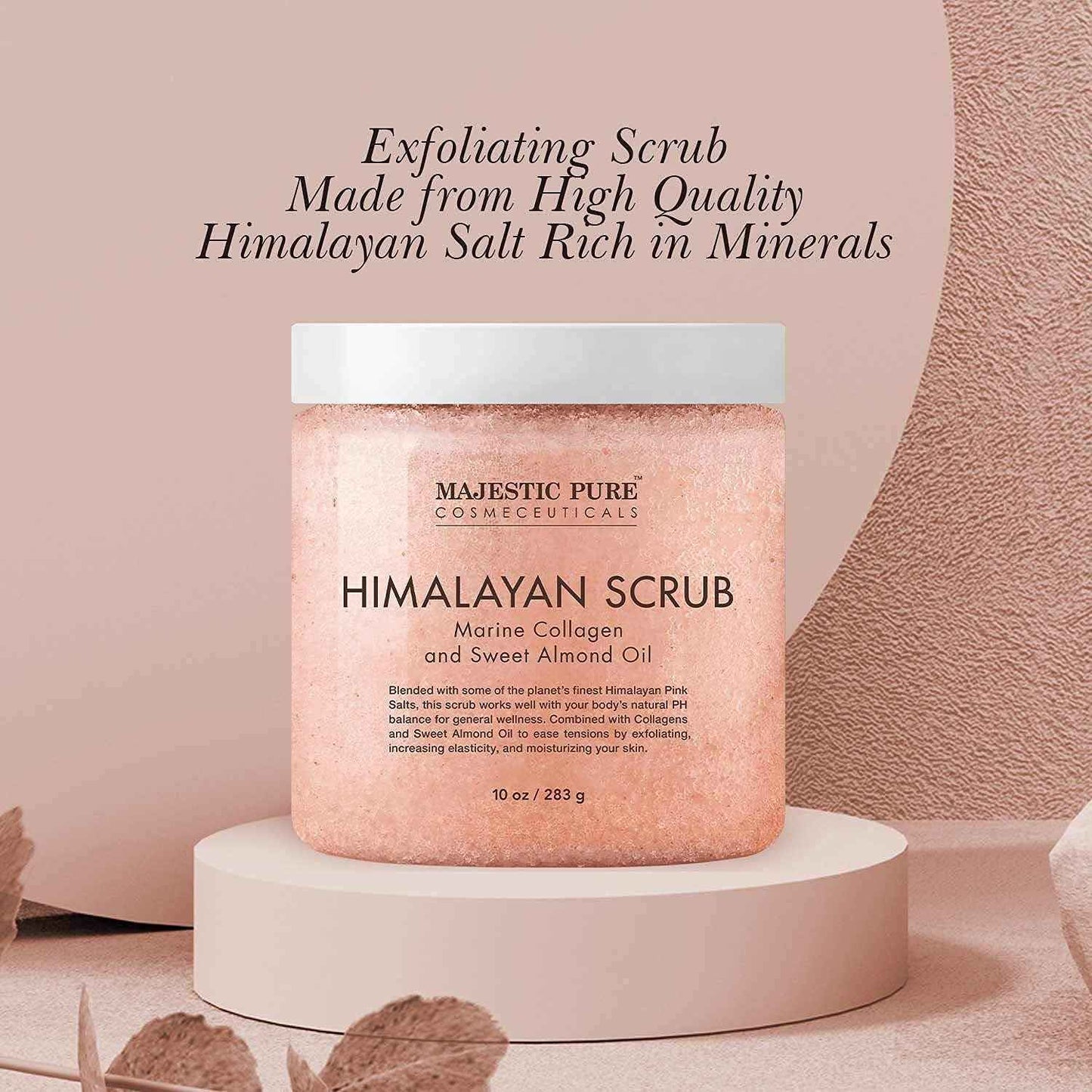 Majestic Pure Himalayan Scrub with Collagen (10 oz) and Coffee Scrub (10 oz) Bundle