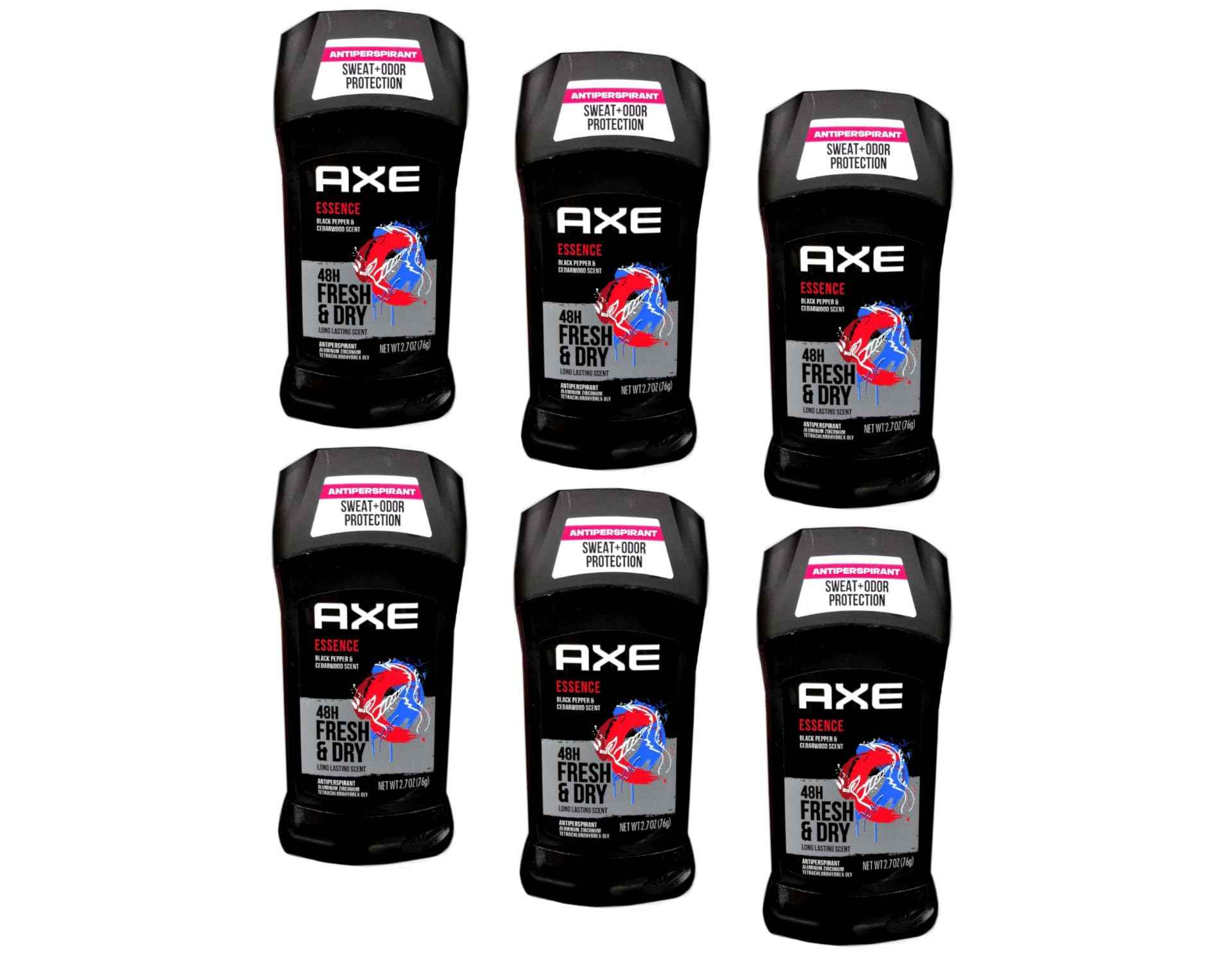 Axe Essence Dry All-Day Antiperspirant and Deodorant, 2.7 Ounces each (Value Pack of 6)