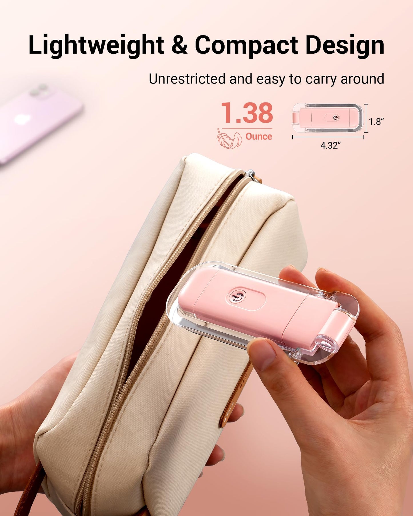 DEWENWILS USB Rechargeable Book Light, LED Clip on Reading Lights for Books in Bed at Night, Portable Bookmark Lamps, Warm White, Brightness Adjustable, Perfect for Bookworms, Kids (Light Pink)