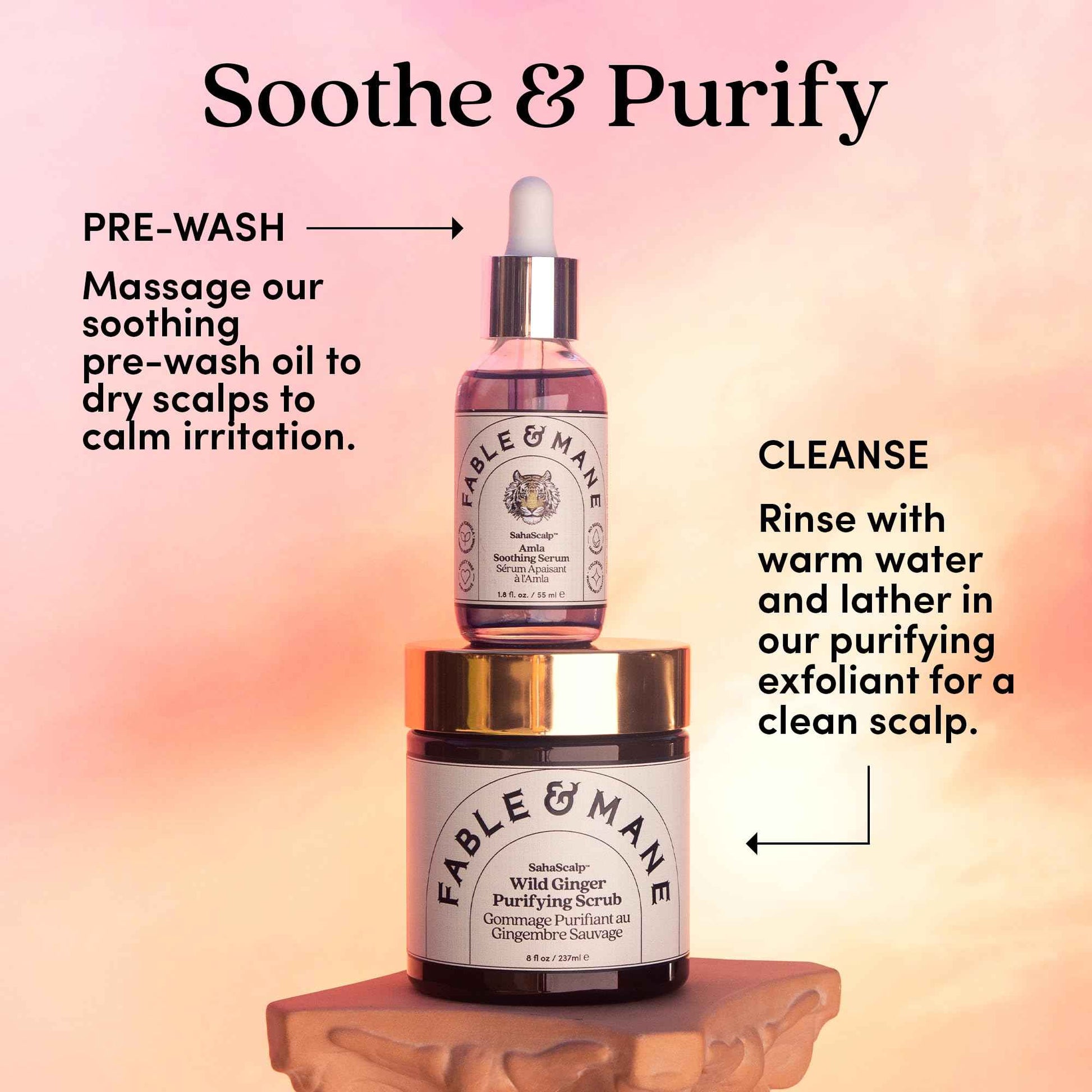 Fable & Mane Amla Soothing Serum with Rosemary Oil Purifies and Balances Irritation. Detox Treatment for Dry, Itchy or Sensitive Scalps