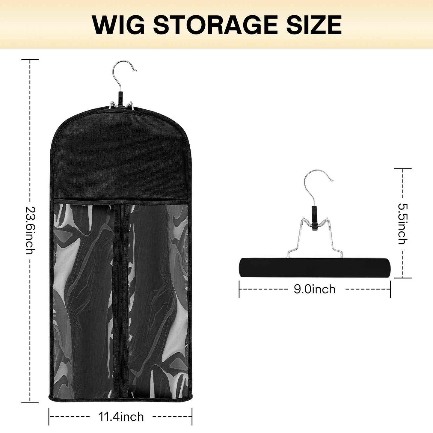 VARIPOWDER 10pcs Wig Storage Bags with Hanger Hair Extensions Storage for Multiple Wigs, Dust-Proof Wigs Bag with Strong Holder Home Travel Closet Wigs & Accessories