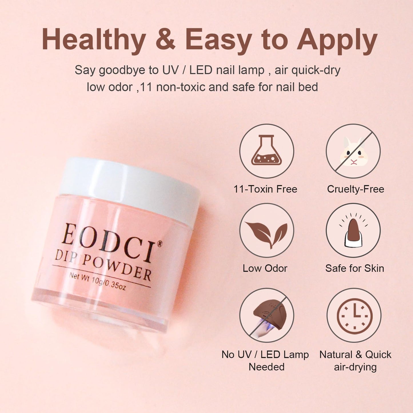 EODCI 41Pcs Dip Powder Nail Kit Starter, 30 Colors Yellow Brown Glitter, Acrylic Dipping Powder Liquid Set with Base/Top Coat Activator Brush Saver for Daily French Manicure DIY Gift