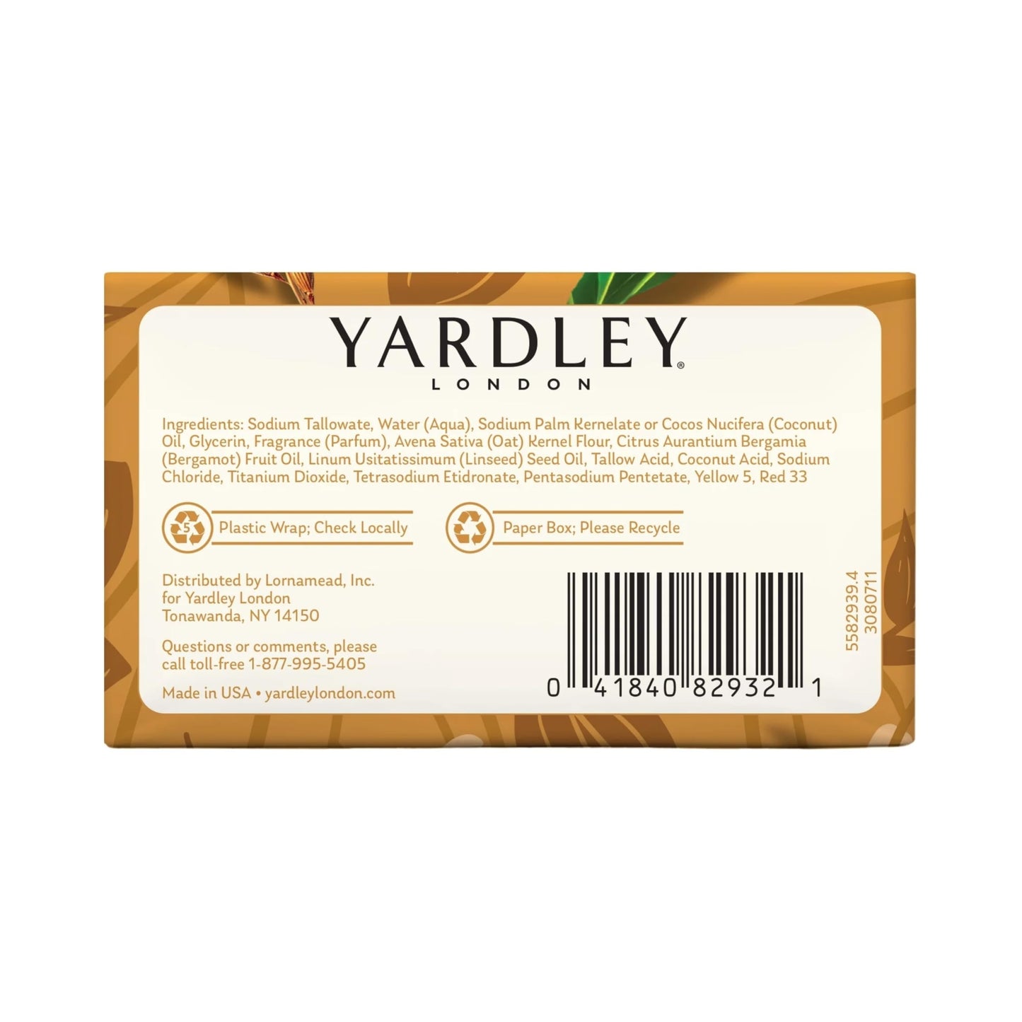 Yardley London Oatmeal and Almond Naturally Moisturizing Bath Bar, 4.0 oz. (Pack of 8)