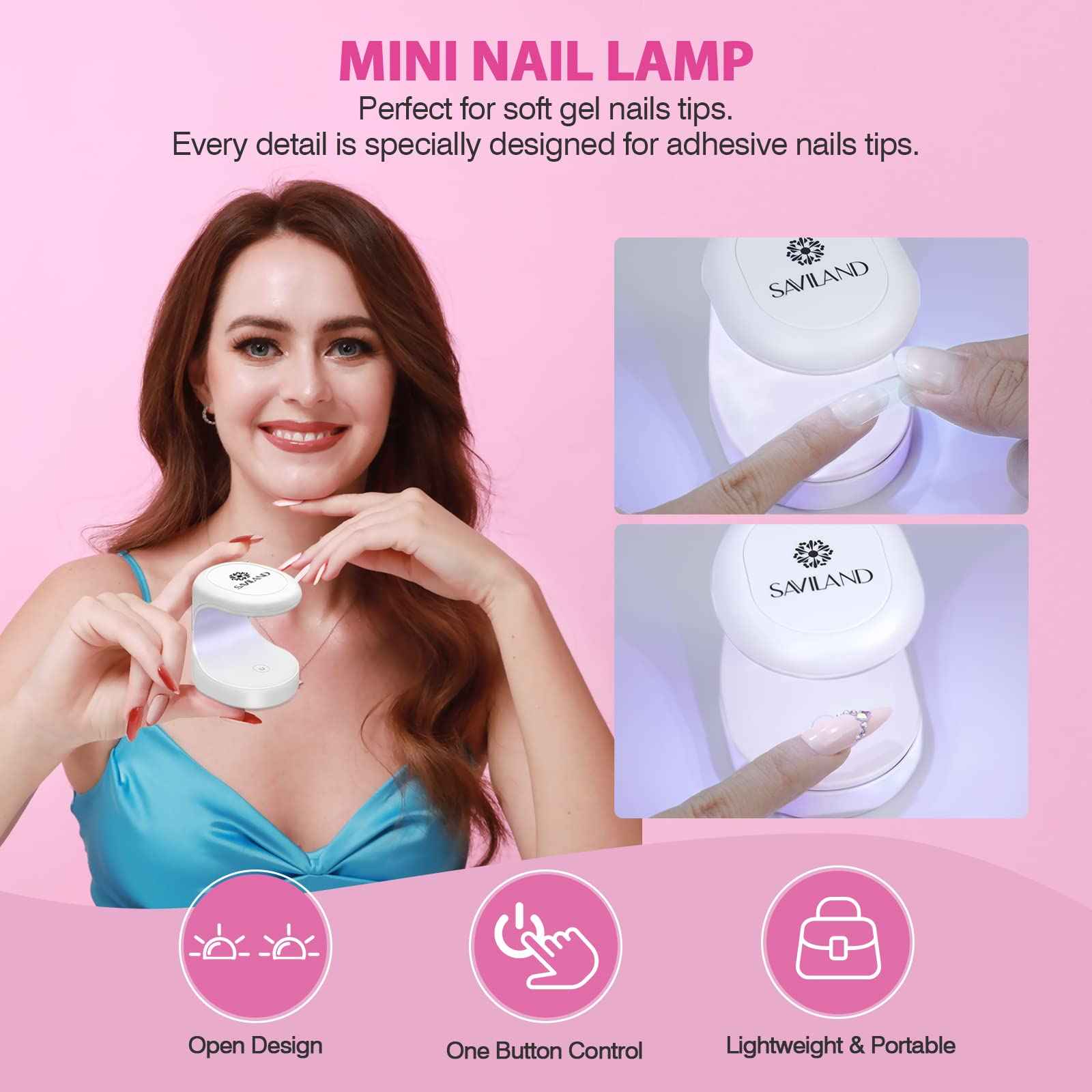 SAVILAND Almond Gel Nail Kit: Nail Drill Kit U V Lamp for Nails 500PCS Almond Nail Tips Gel Nail X Kits Nail Glue Easy Use Manicure Tool Extension Set DIY At Home Salon Gift for Women