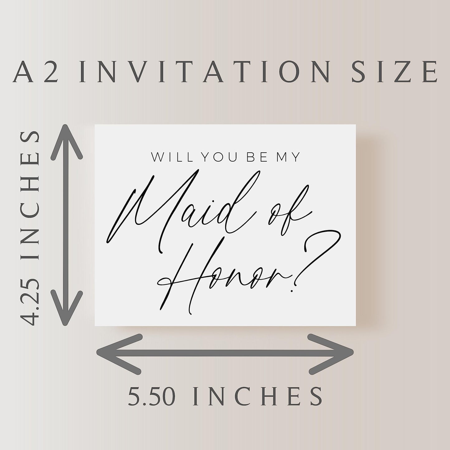 Will You Be My Bridesmaid Card. Will You Be My Maid Of Honor Card. Will You Be My Matron Of Honor Card. (1 CARD, MAID OF HONOR)