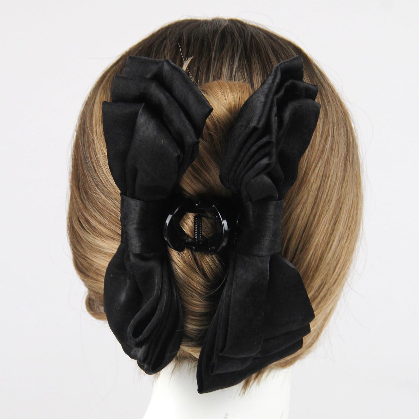 Metal Claw Clips for Women, Girls, EI Sonador Large Hair Barrettes Thick Hair Holder Pins Big Strong Long Hair Accessories Jaw (ZJ037-Large Bowknot Black)