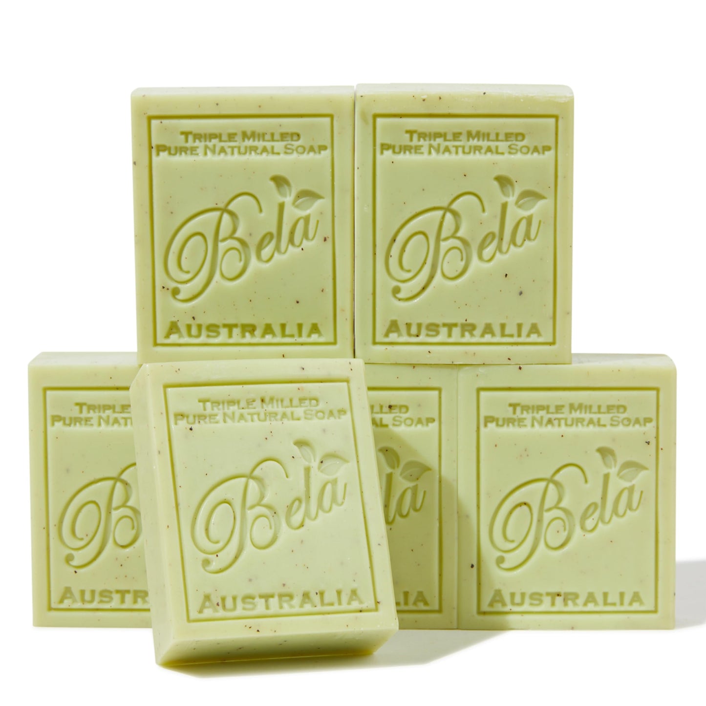 Bela, Lemon Myrtle with Lemongrass, Natural Ingredient Soap Bars, Triple-French Milled Moisturizing Natural Soap Bars Gift Sulfate-Free (93g) 3.3 oz each - 6 Pack