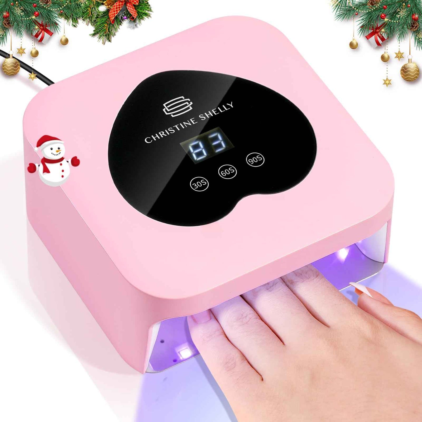 UV Nail Lamp, CHRISTINE SHELLY UV Light for Gel Nails, 48W Plug-in Mini Nail Lamp Nail Dryer with Touch Control Auto Sensor and 3 Timer Settings Nail Light Curing Lamp, Home Salon Nail Art Tools,Pink