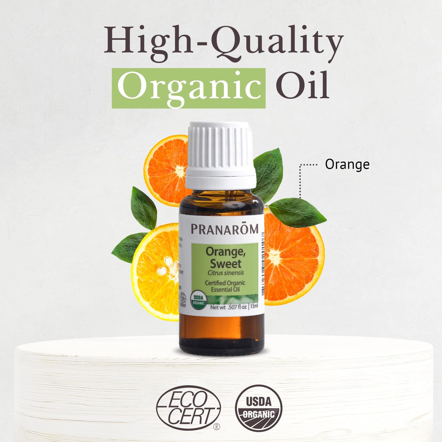 Pranarom Orange, Sweet - Certified Organic Essential Oil 15 mL