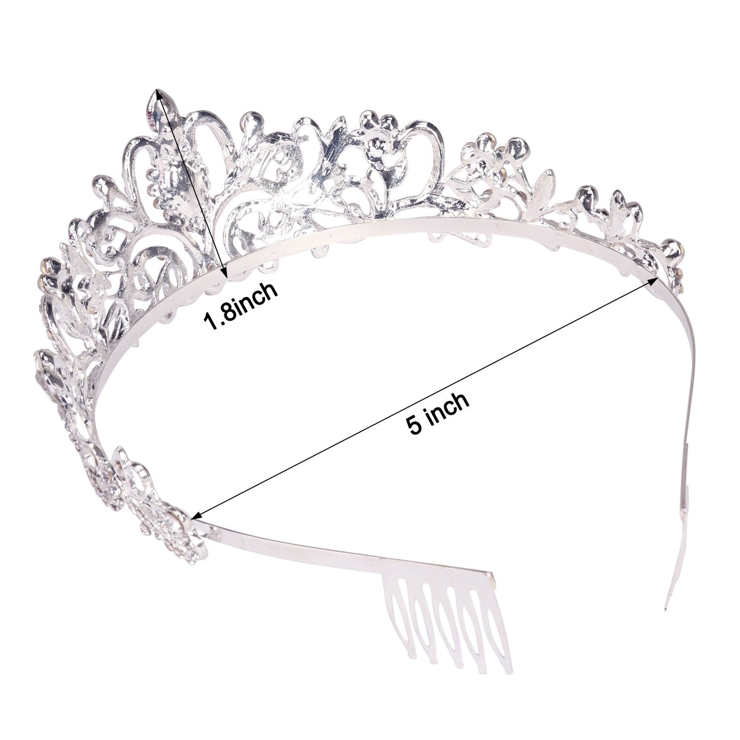 Didder Silver Crystal Tiara Crown Headband Princess Elegant Crown with combs for Women Girls Bridal Wedding Prom Birthday Party
