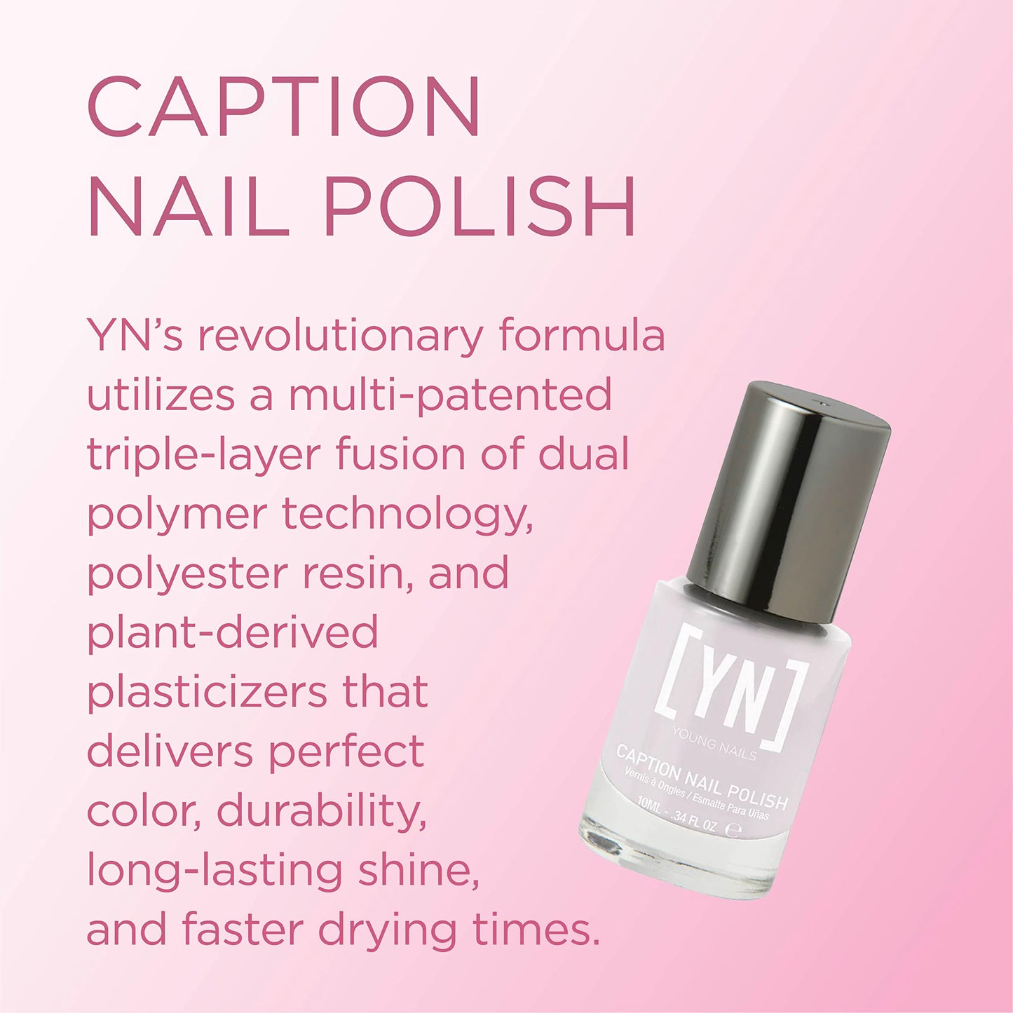 Young Nails Caption Nail Polish. Chip Resistant Nail Lacquer with Glossy Shine Finish, Professional Nail Polish