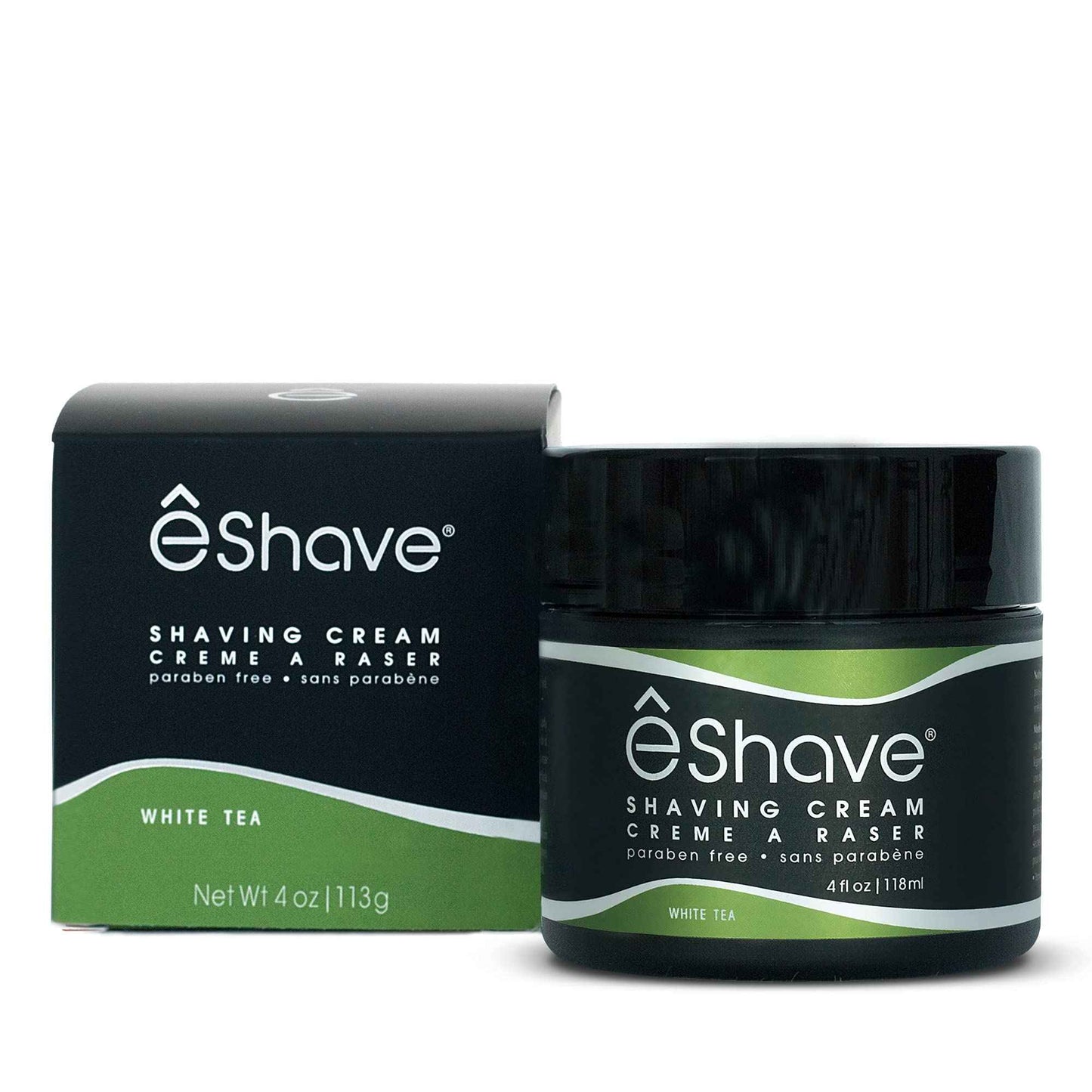 eShave Shaving Cream for Men, White Tea, prevents shaving irritation and razor burn, generates a rich lather for a soft, silky, Smoothest Shave