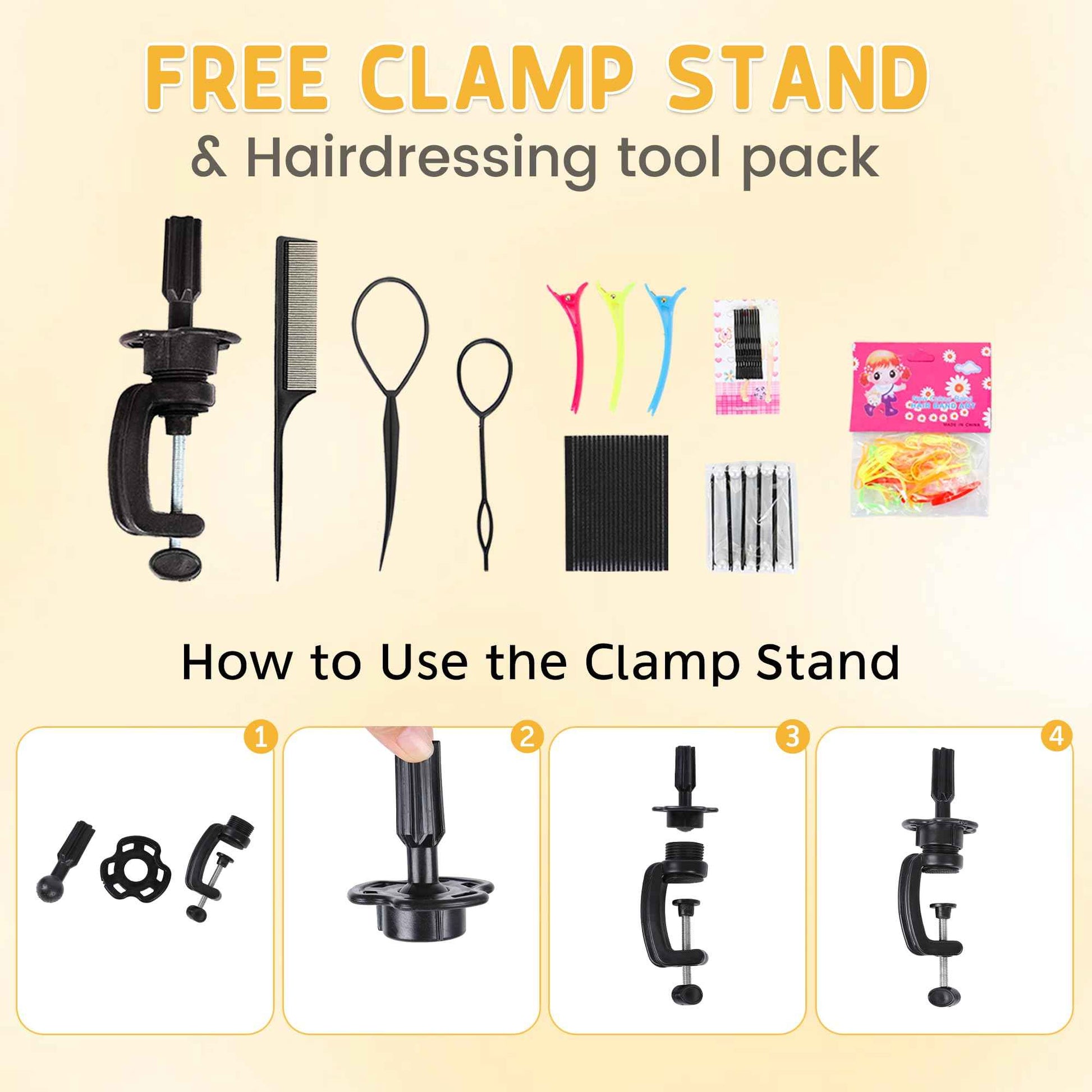 26-28’’ Mannequin Head with 80% Human Hair with Adjustable Tripod Stand, Cosmetology Doll Head for Braiding, Mannequin Head Human Hair for Hairdressers Practice Hairstyling with Tools