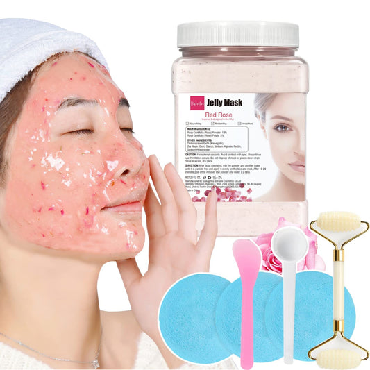 Balvilvi Jelly Mask for Skin Care - Rose Gel Face Mask for Instant Hydration - Jelly Face Mask Peel Off - Facial Skin Care Product for Smoothing, Moisturizing, Cleansing