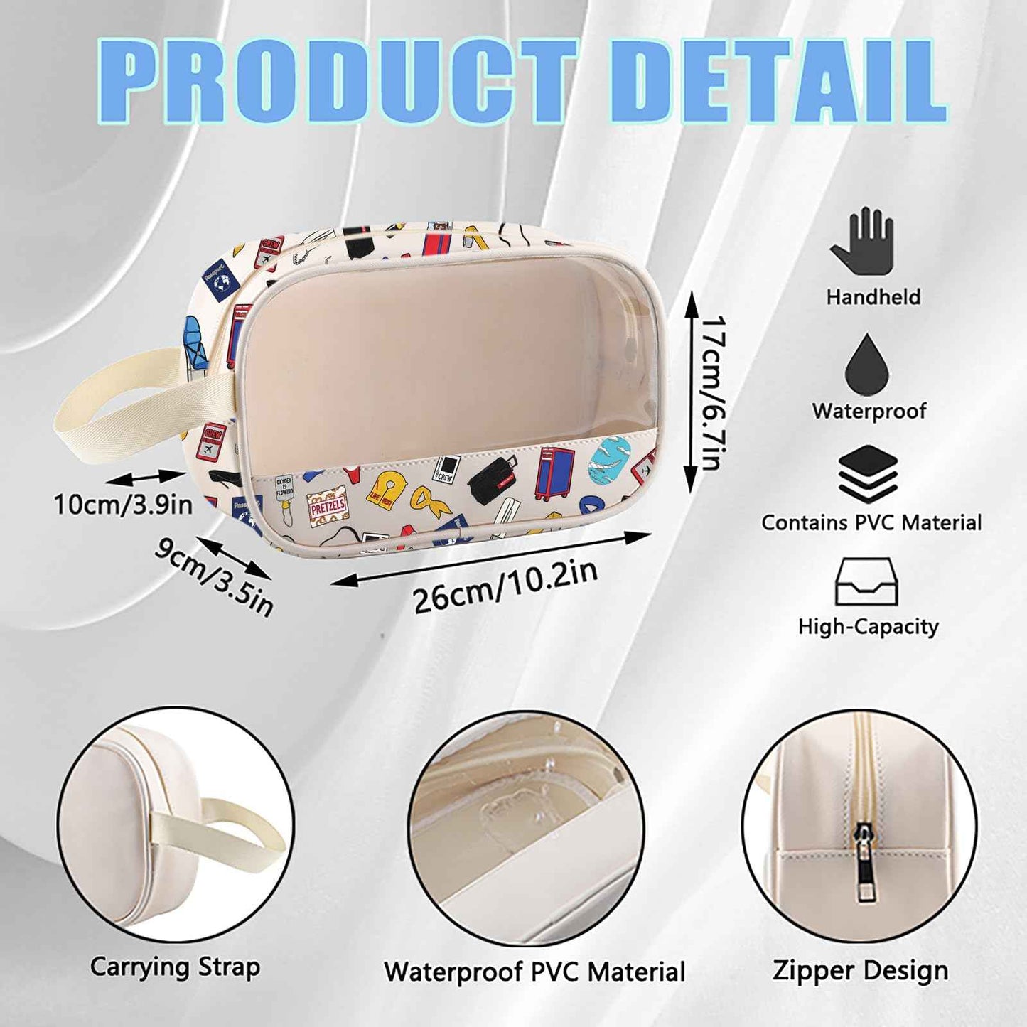 MEIKIUP Flight Attendant Gifts Air Stewardess Cosmetic Travel Bag Stewardess Aviation Makeup Pouch (Flight Attendant TMG)